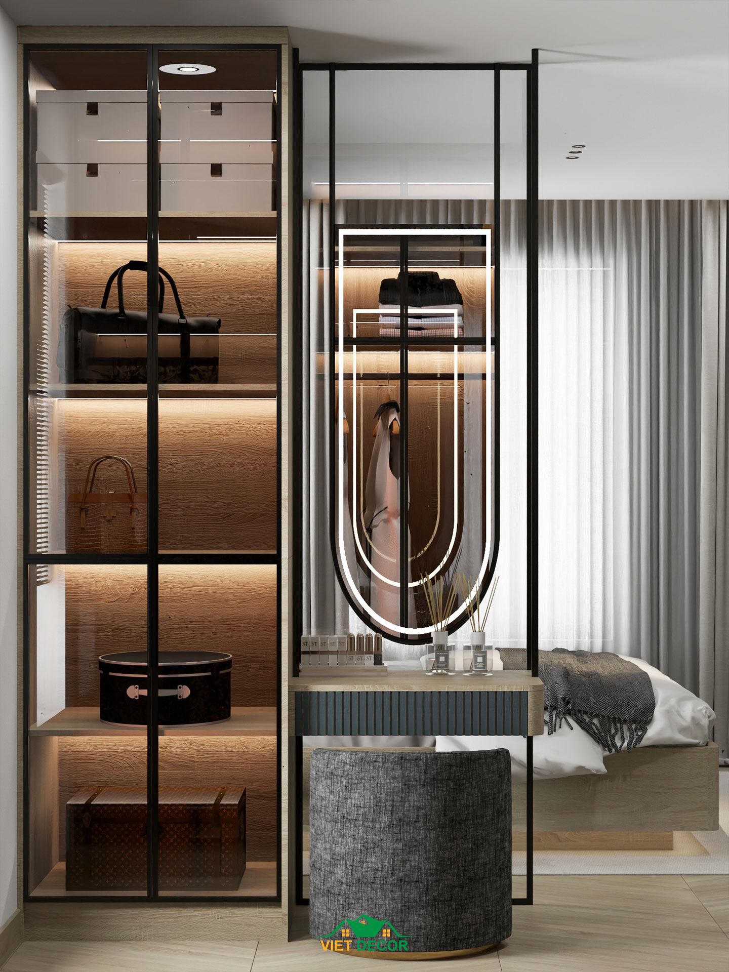 Nội Thất Việt Decor thiết kế thi công nội thất căn hộ 3 phòng ngủ dự án Essensia Sky TP HCM, phòng ngủ master