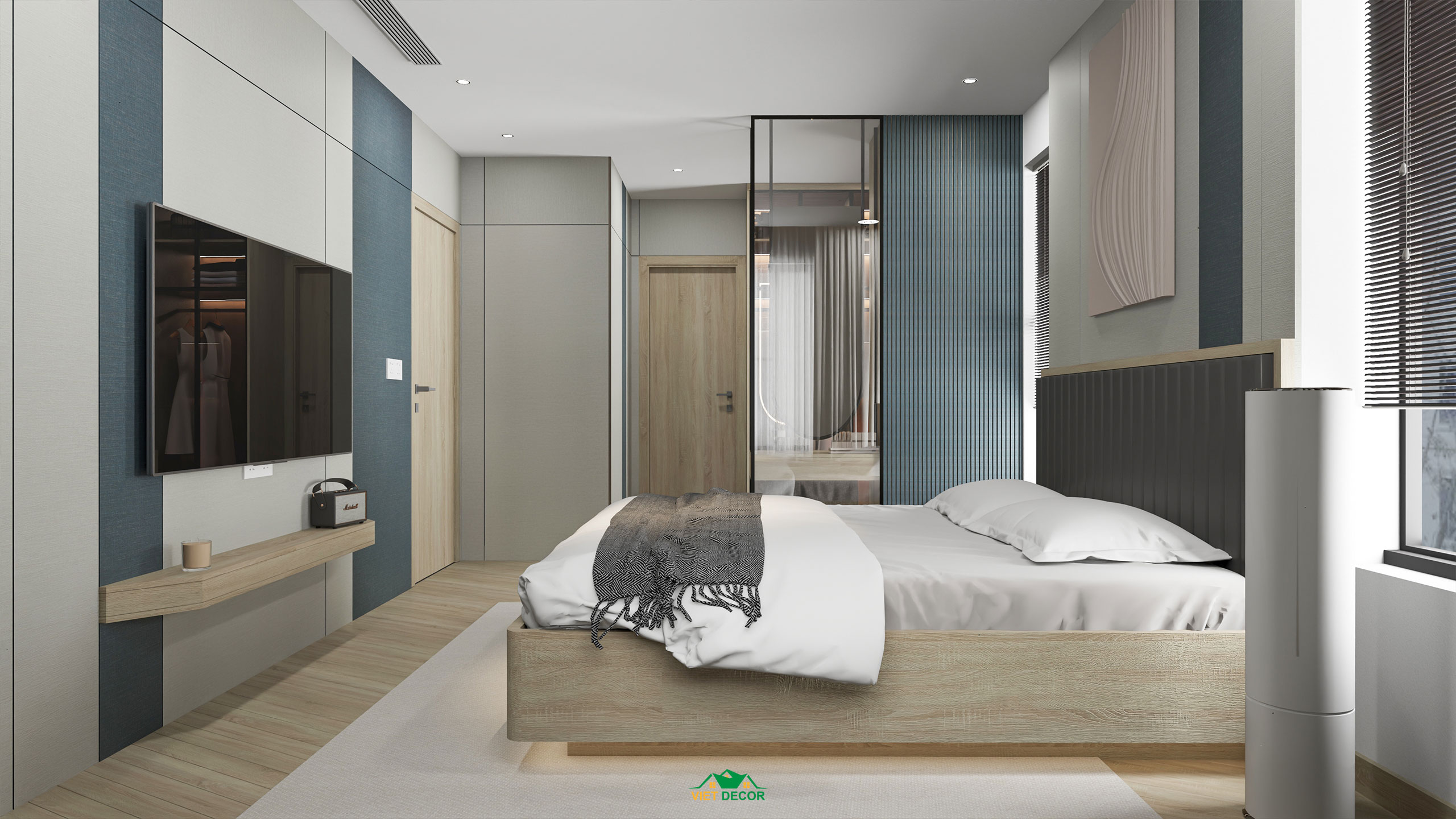Nội Thất Việt Decor thiết kế thi công nội thất căn hộ 3 phòng ngủ dự án Essensia Sky TP HCM, phòng ngủ master