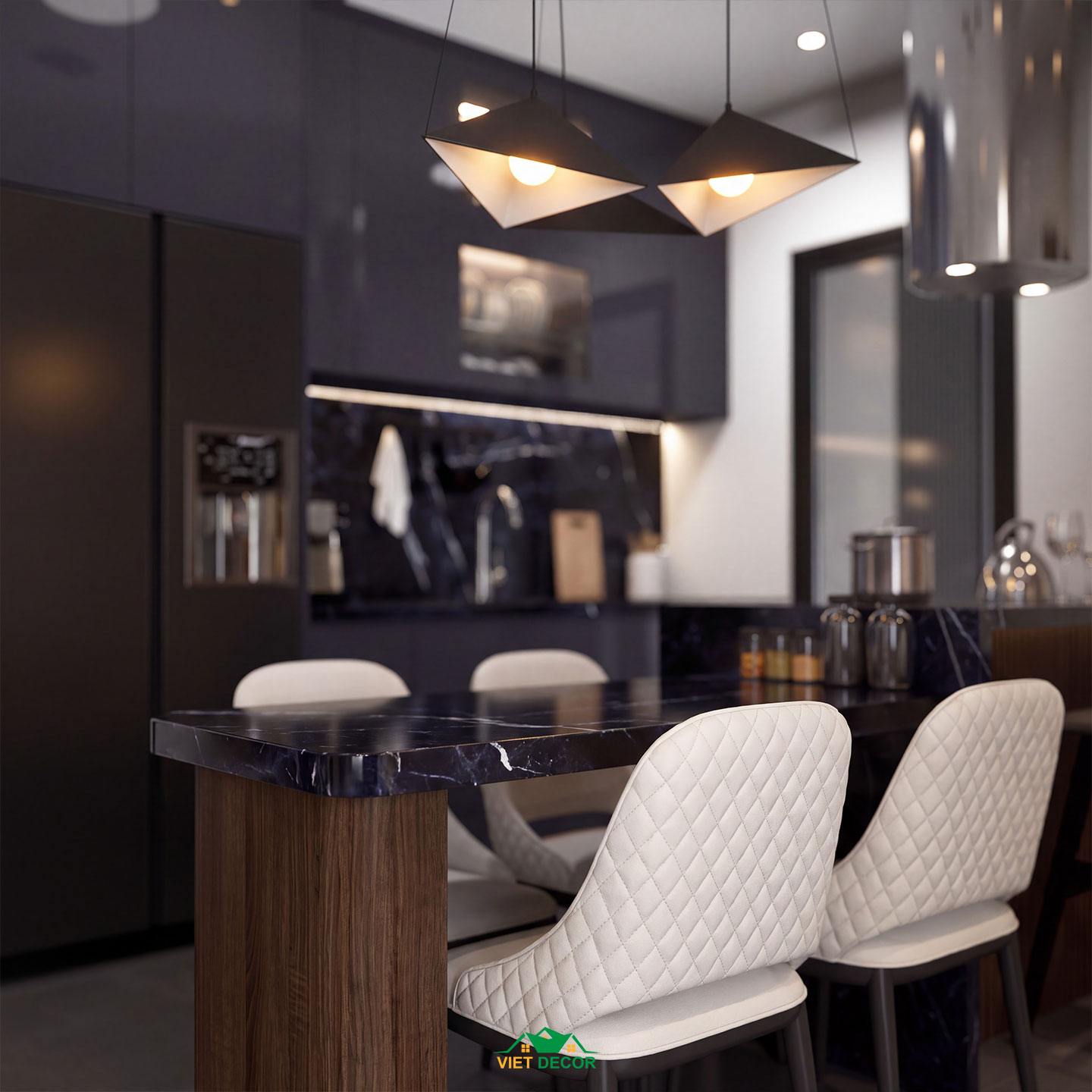 Nội Thất Việt Decor thiết kế thi công nội thất căn hộ 3 phòng ngủ dự án Essensia Sky TP HCM, đảo bếp