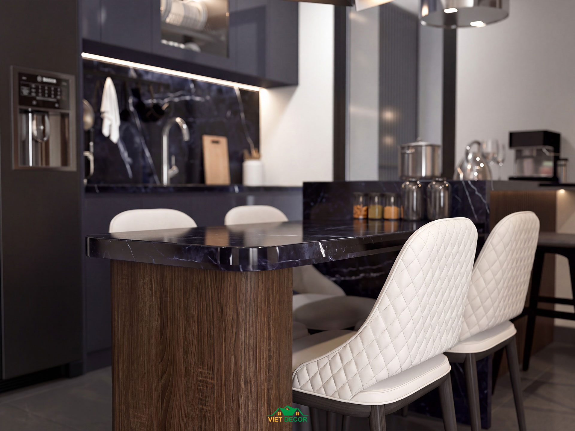 Nội Thất Việt Decor thiết kế thi công nội thất căn hộ 3 phòng ngủ dự án Essensia Sky TP HCM, bàn ăn