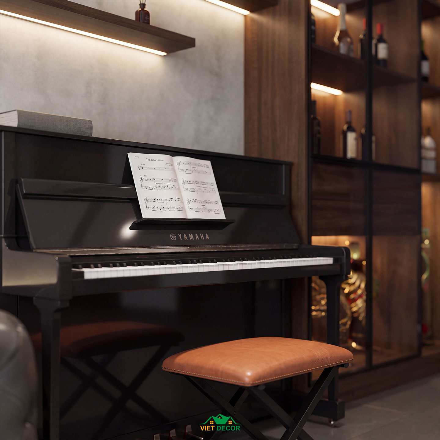 Nội Thất Việt Decor thiết kế thi công nội thất căn hộ 3 phòng ngủ dự án Essensia Sky TP HCM, đàn piano