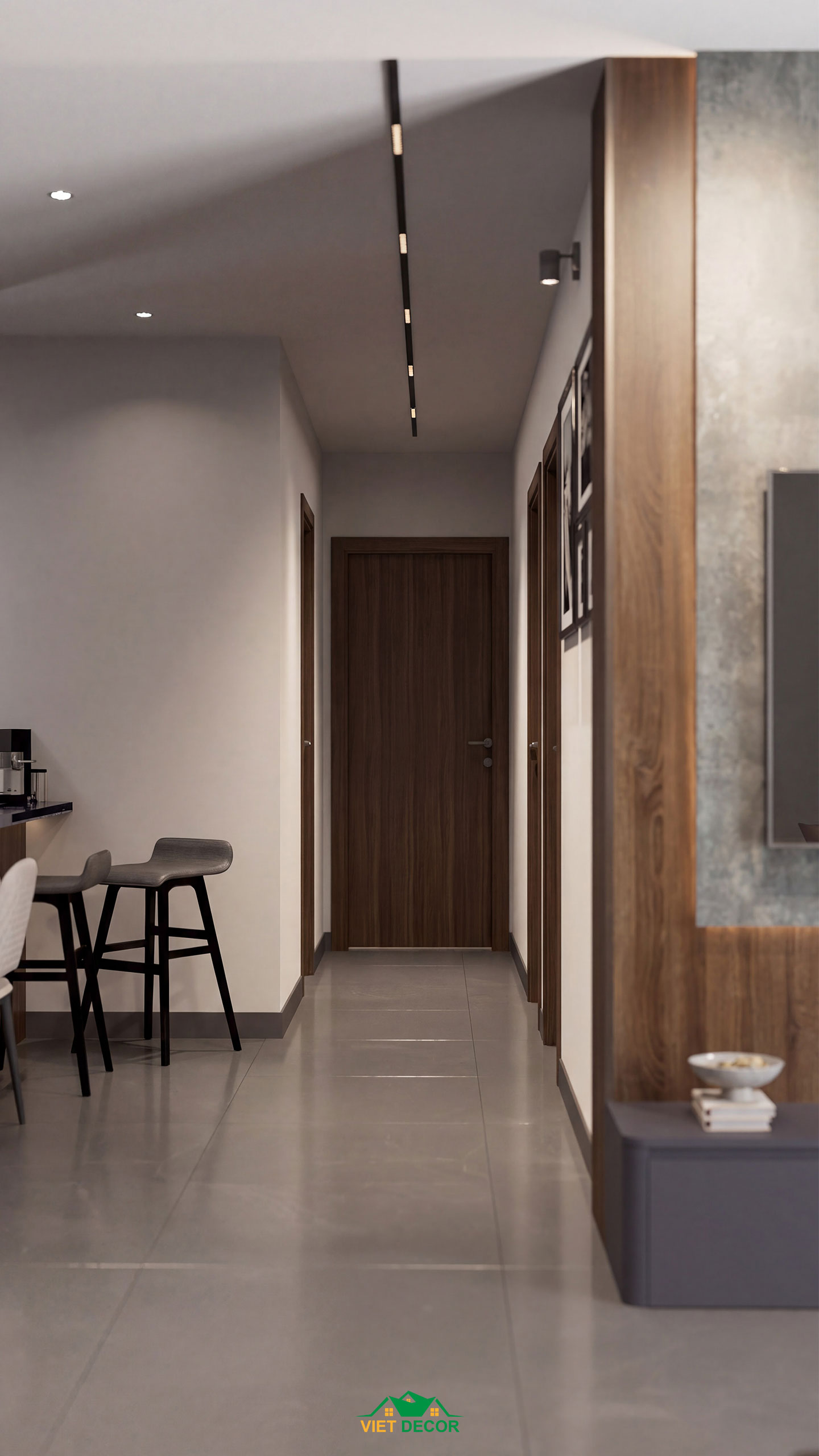 Nội Thất Việt Decor thiết kế thi công nội thất căn hộ 3 phòng ngủ dự án Essensia Sky TP HCM, hành lang