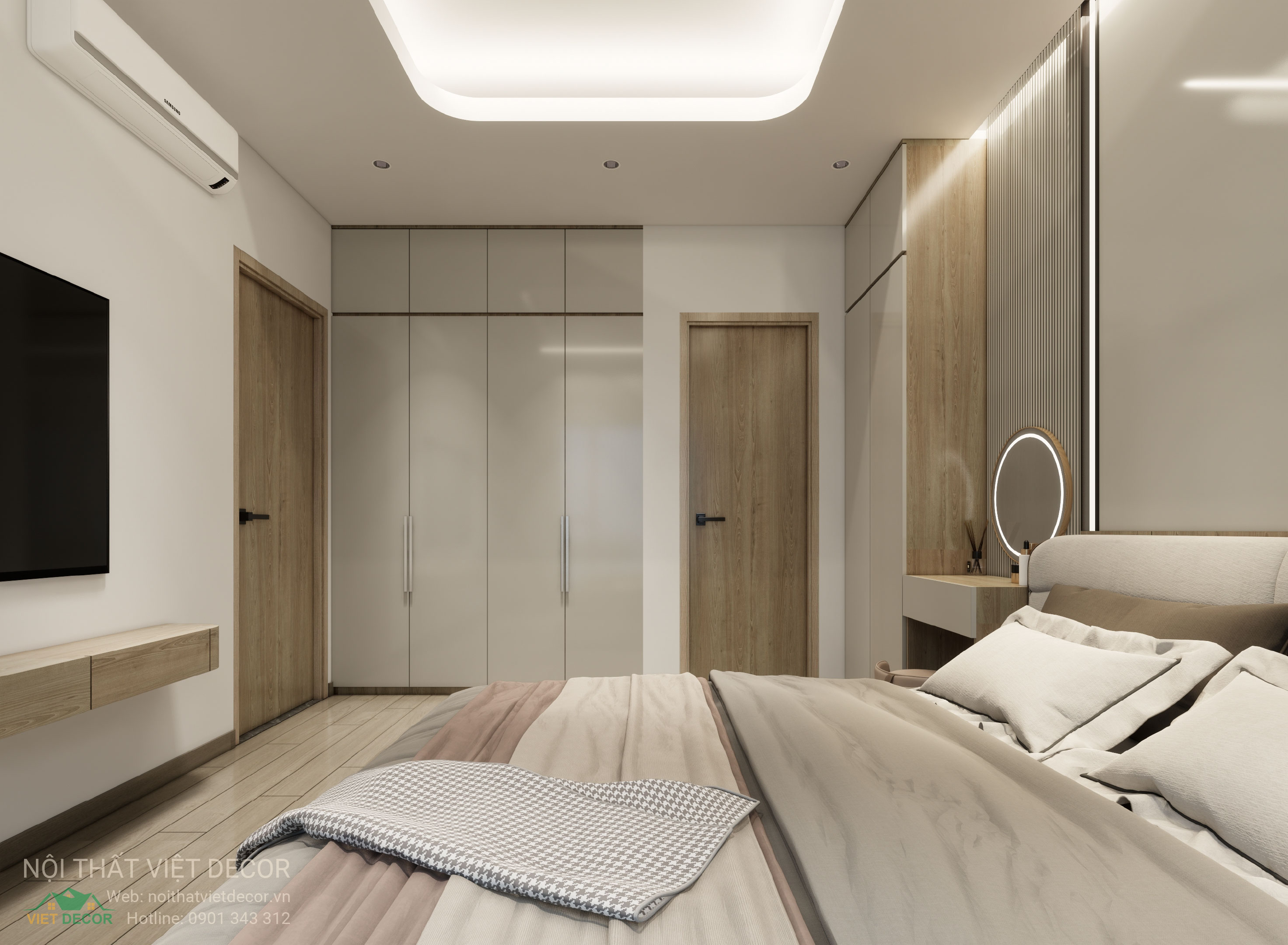 Nội Thất Việt Decor thiết kế thi công trang trí xây dựng hoàn thiện, nội thất căn hộ 3 phòng ngủ dự án chung cư Lavida Plus quận 7 phường Tân Hưng tp HCM