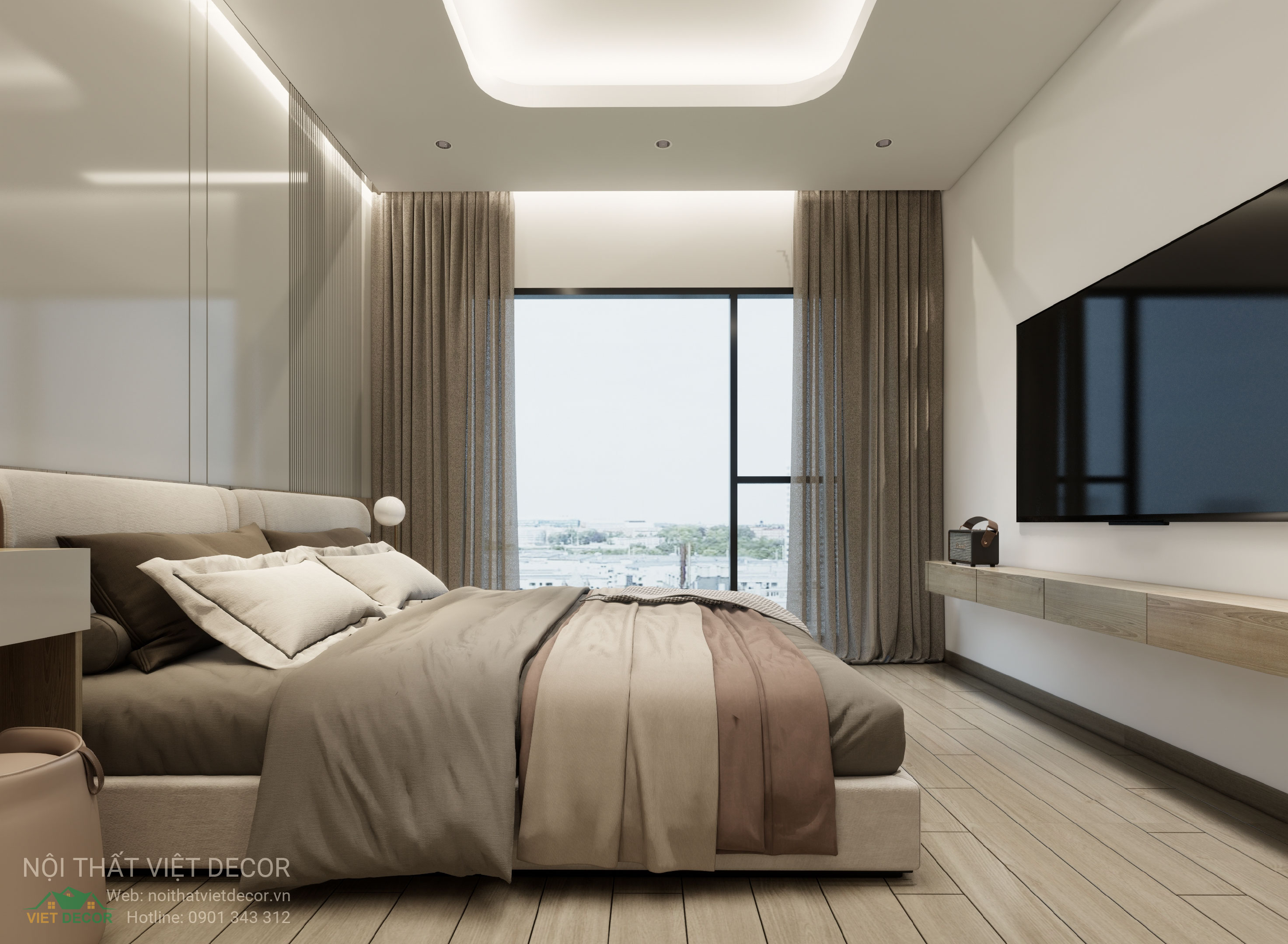 Nội Thất Việt Decor thiết kế thi công trang trí xây dựng hoàn thiện, nội thất căn hộ 3 phòng ngủ dự án chung cư Lavida Plus quận 7 phường Tân Hưng tp HCM