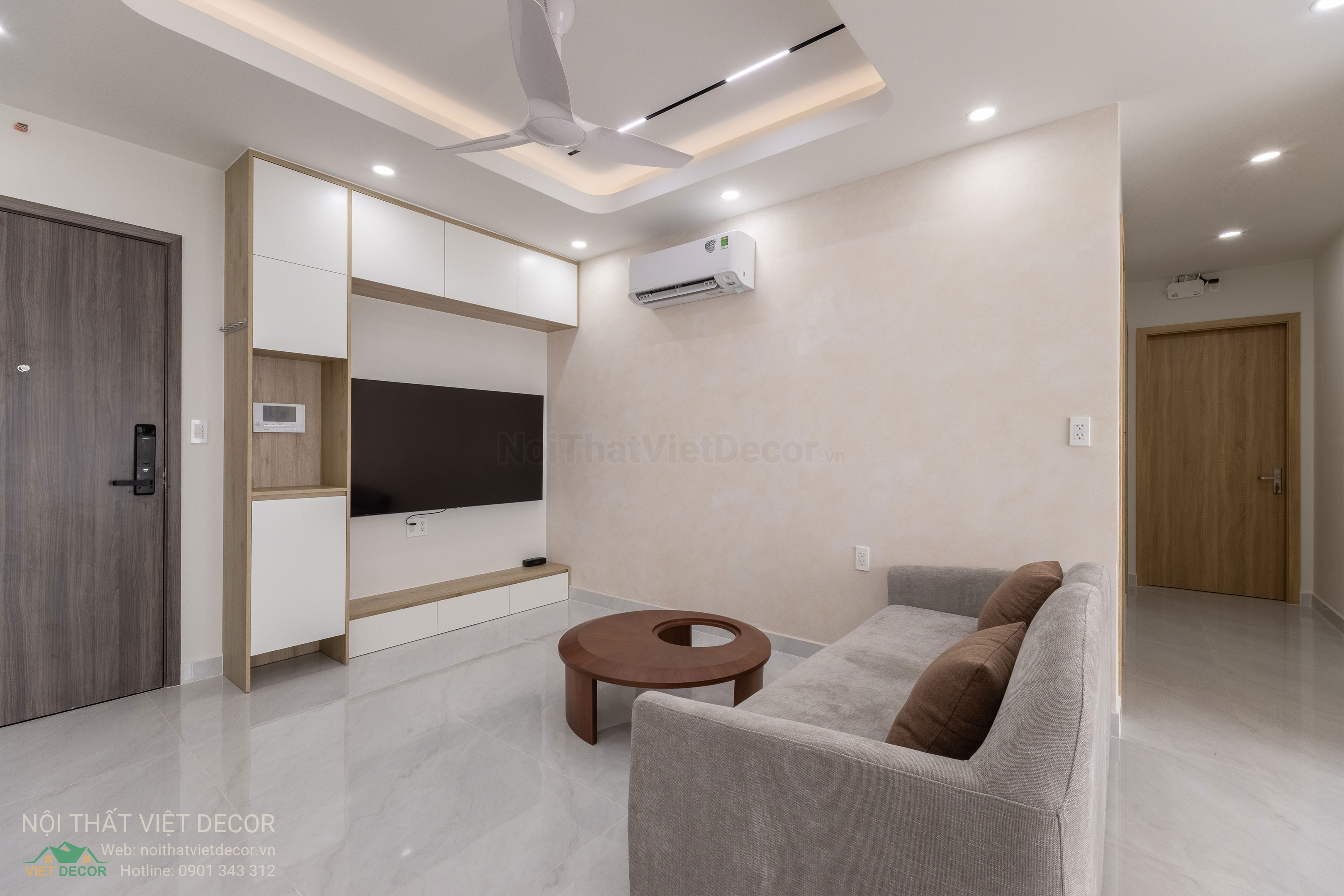 Nội Thất Việt Decor thiết kế thi công trang trí xây dựng hoàn thiện, nội thất căn hộ 3 phòng ngủ dự án chung cư Lavida Plus quận 7 phường Tân Hưng tp HCM sofa bàn trà