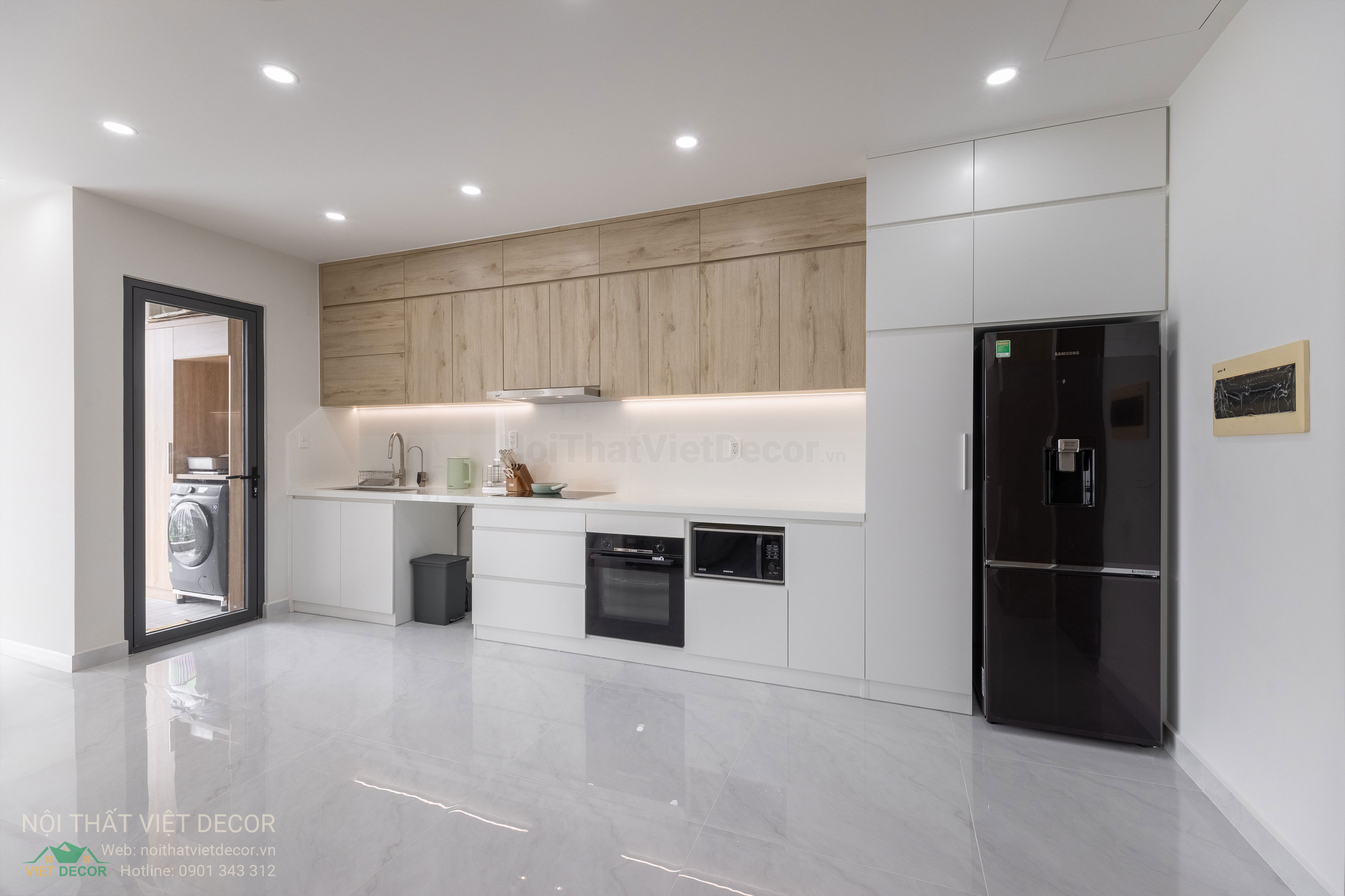 Nội Thất Việt Decor thiết kế thi công trang trí xây dựng hoàn thiện, nội thất căn hộ 3 phòng ngủ dự án chung cư Lavida Plus quận 7 phường Tân Hưng tp HCM tủ bếp