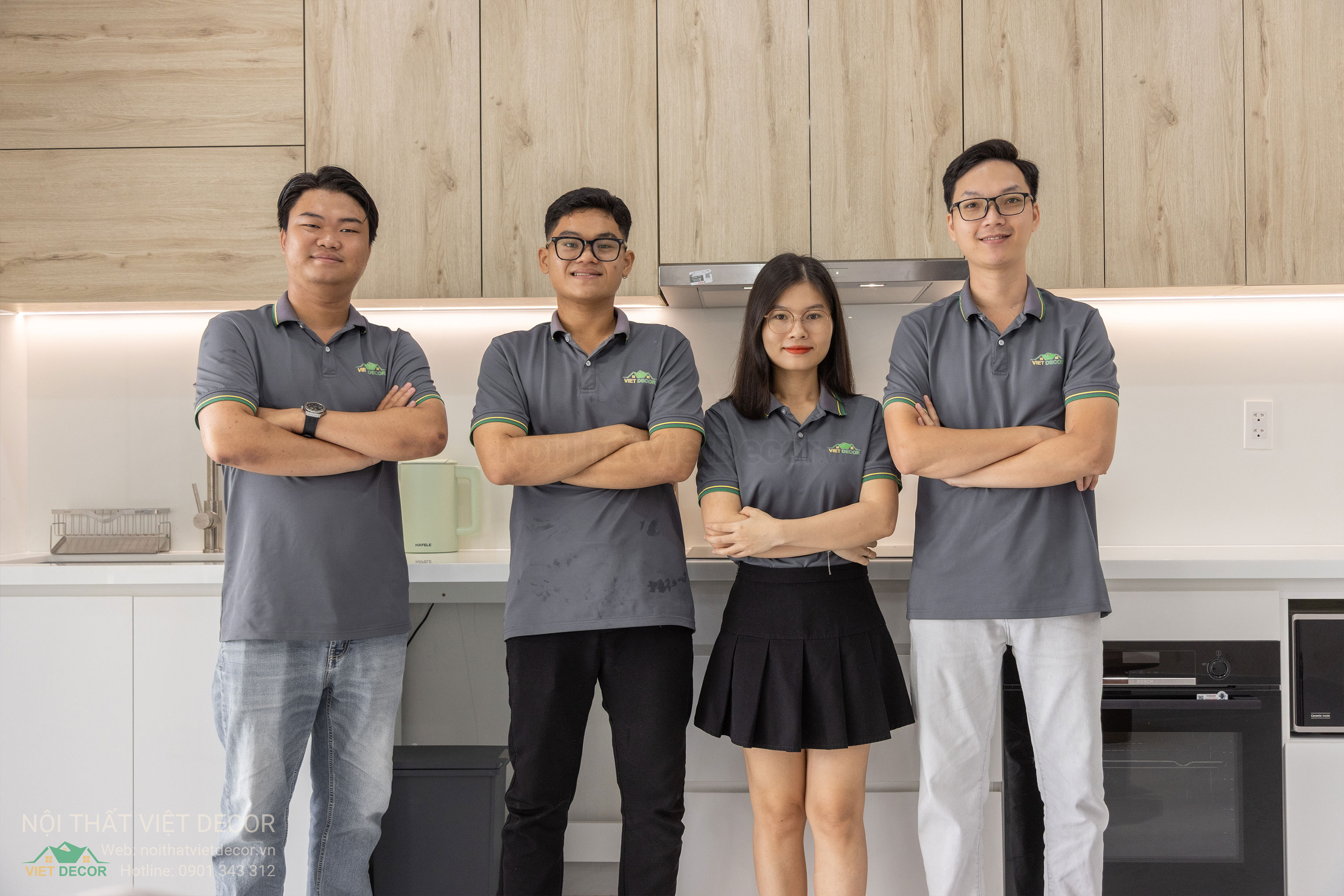 Nội Thất Việt Decor thiết kế thi công trang trí xây dựng hoàn thiện, nội thất căn hộ 3 phòng ngủ dự án chung cư Lavida Plus quận 7 phường Tân Hưng tp HCM phòng khách tủ bếp