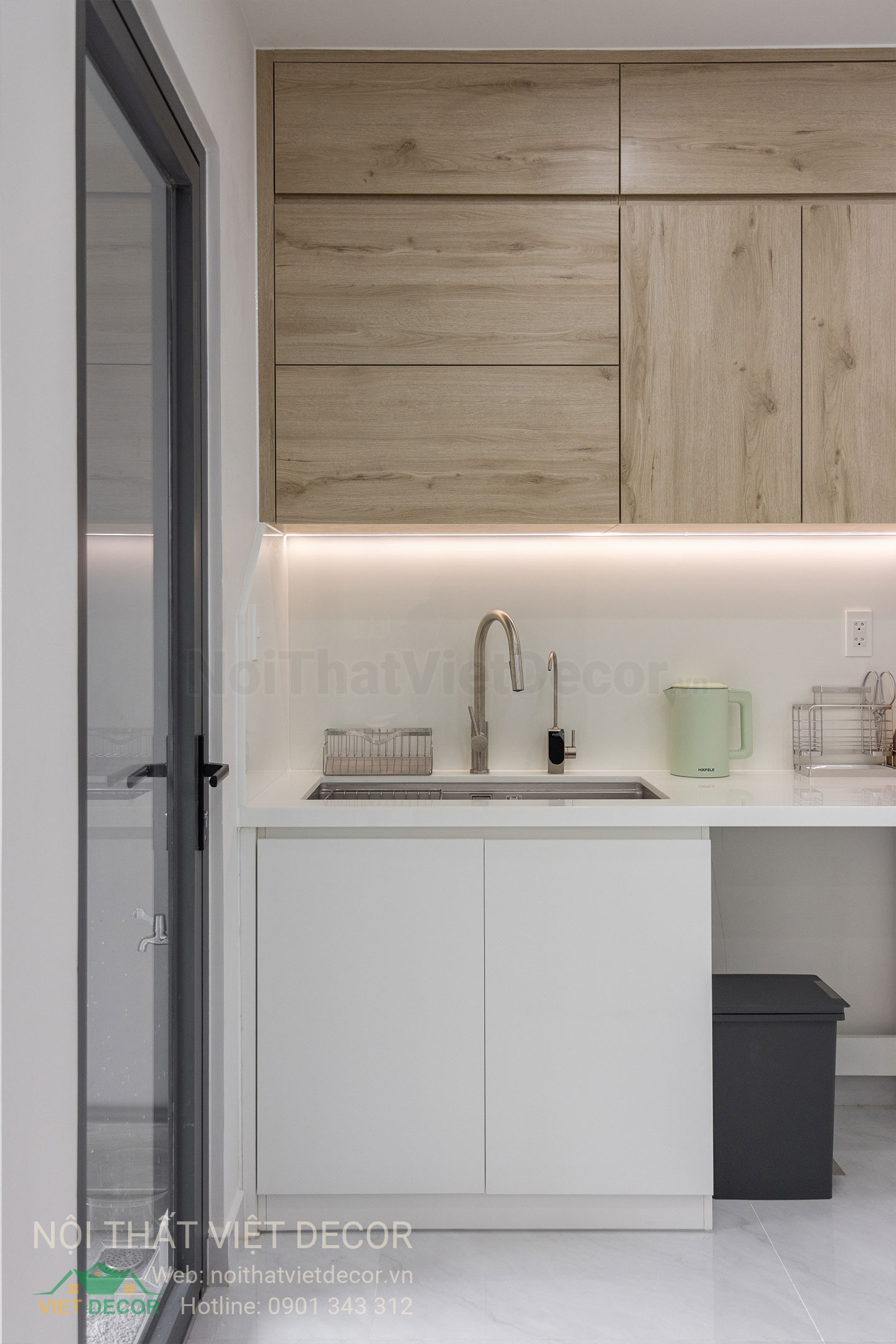 Nội Thất Việt Decor thiết kế thi công trang trí xây dựng hoàn thiện, nội thất căn hộ 3 phòng ngủ dự án chung cư Lavida Plus quận 7 phường Tân Hưng tp HCM chậu vòi Konox