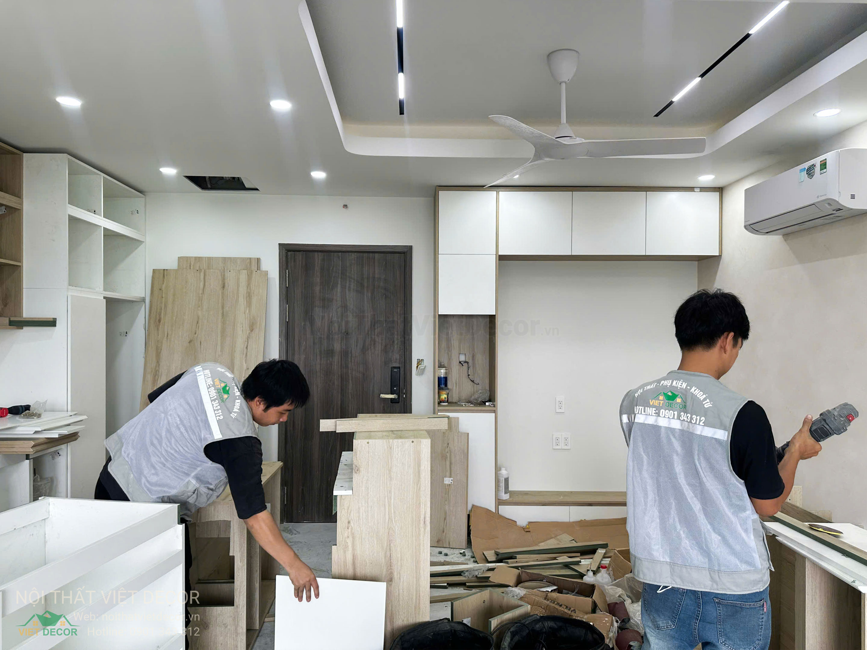 Nội Thất Việt Decor thiết kế thi công trang trí xây dựng hoàn thiện, nội thất căn hộ 3 phòng ngủ dự án chung cư Lavida Plus quận 7 phường Tân Hưng tp HCM thi công lắp đặt nội thất