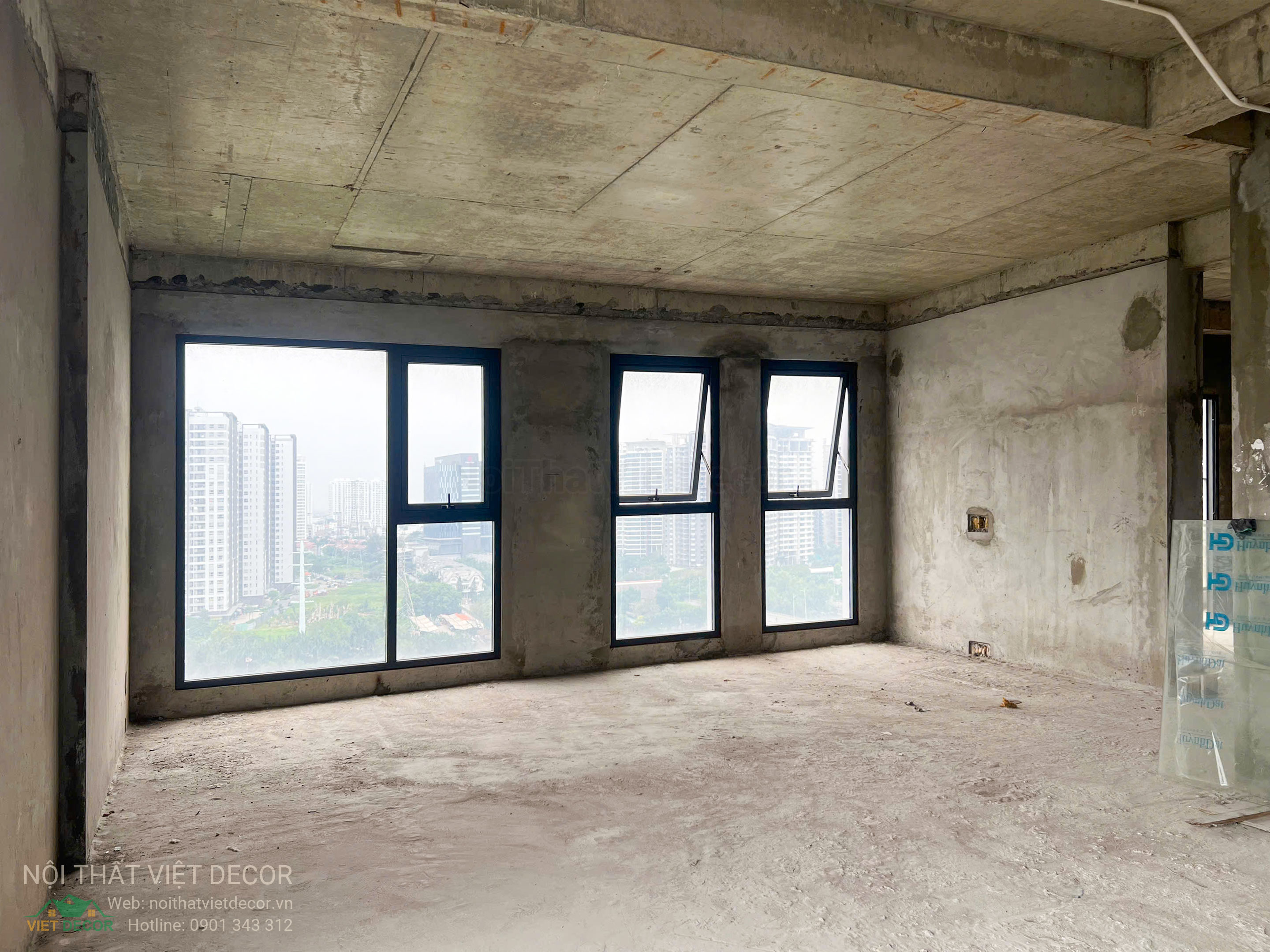 Nội Thất Việt Decor thiết kế thi công trang trí xây dựng hoàn thiện, nội thất căn hộ 3 phòng ngủ dự án chung cư Lavida Plus quận 7 phường Tân Hưng tp HCM khảo sát hiện trạng