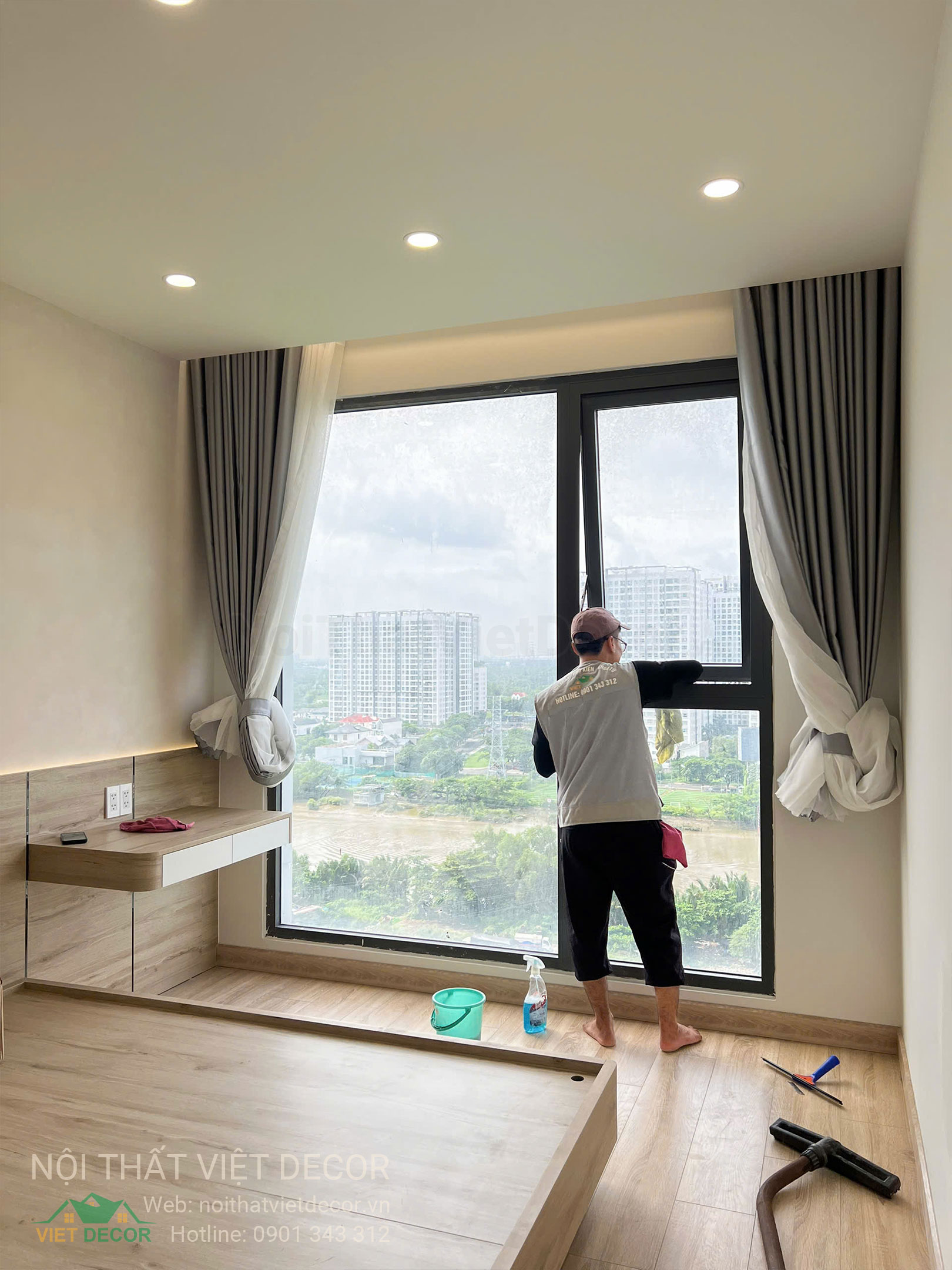 Nội Thất Việt Decor thiết kế thi công trang trí xây dựng hoàn thiện, nội thất căn hộ 3 phòng ngủ dự án chung cư Lavida Plus quận 7 phường Tân Hưng tp HCM vệ sinh công nghiệp