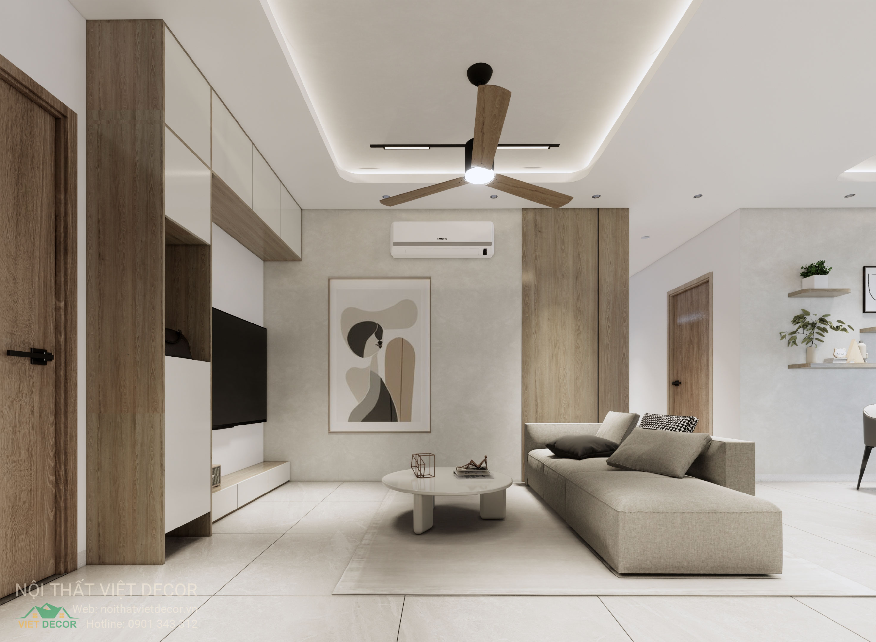 Nội Thất Việt Decor thiết kế thi công trang trí xây dựng hoàn thiện, nội thất căn hộ 3 phòng ngủ dự án chung cư Lavida Plus quận 7 phường Tân Hưng tp HCM