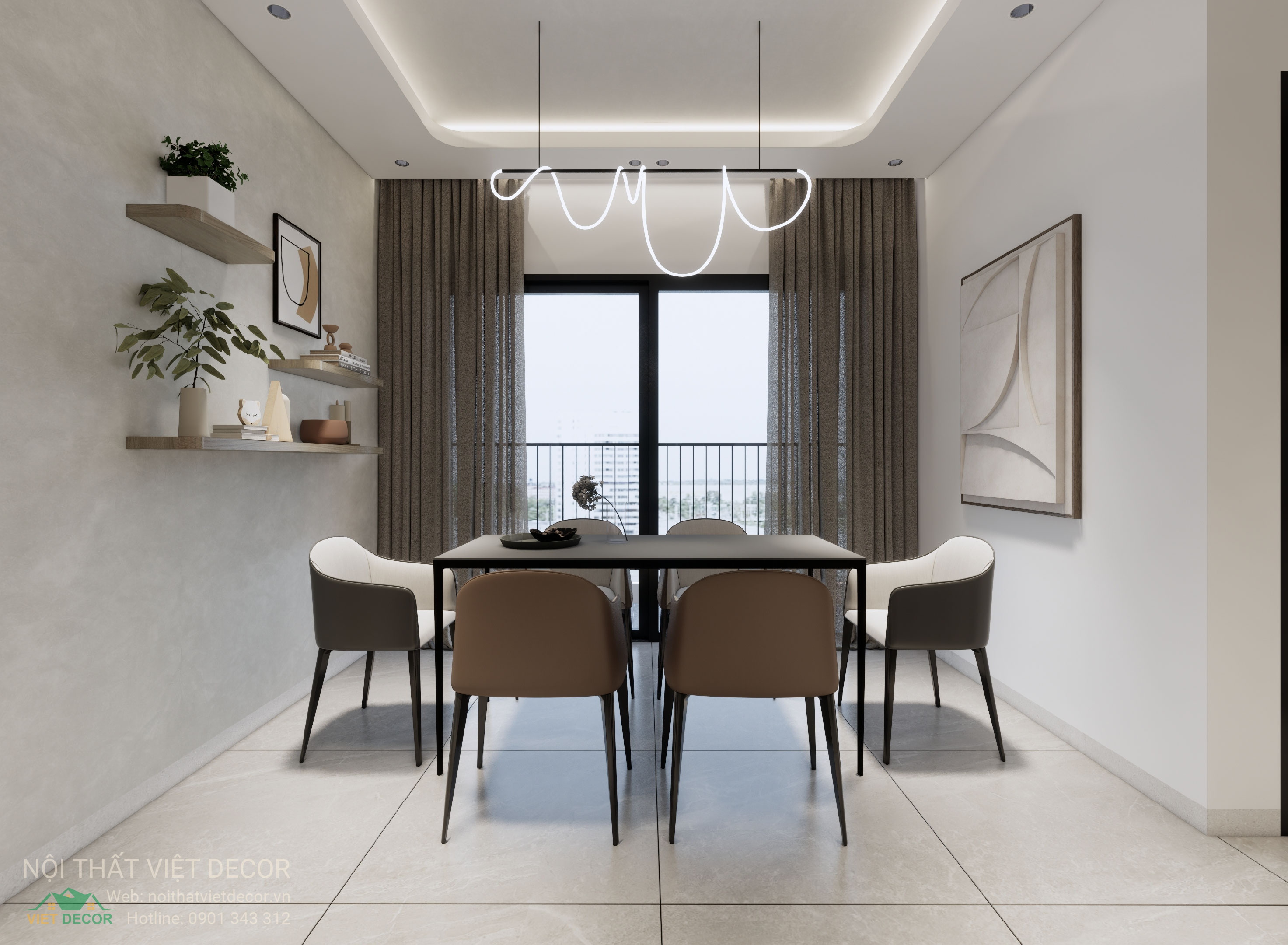 Nội Thất Việt Decor thiết kế thi công trang trí xây dựng hoàn thiện, nội thất căn hộ 3 phòng ngủ dự án chung cư Lavida Plus quận 7 phường Tân Hưng tp HCM