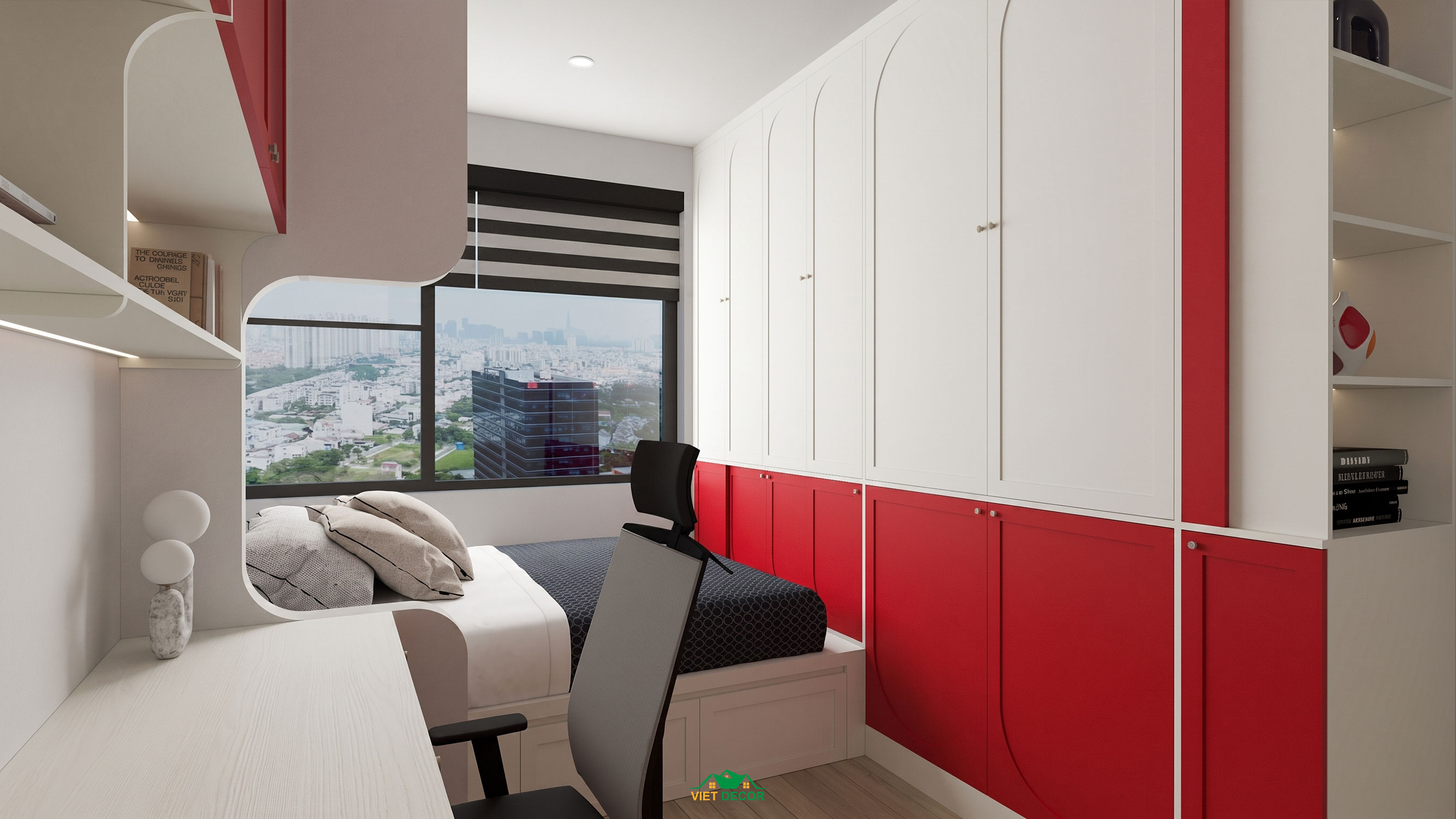 Nội Thất Việt Decor thiết kế thi công nội thất căn hộ 3 phòng ngủ chung cư Victoria Village TP HCM, phòng ngủ nhỏ
