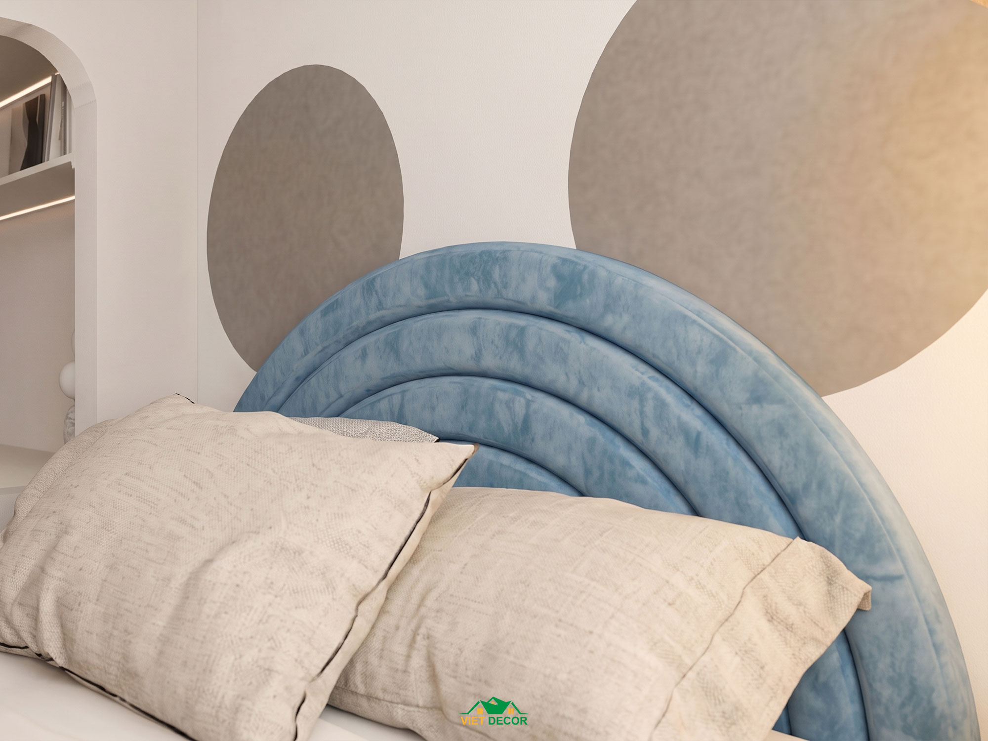 Nội Thất Việt Decor thiết kế thi công nội thất căn hộ 3 phòng ngủ chung cư Victoria Village TP HCM, giường ngủ phòng ngủ nhỏ