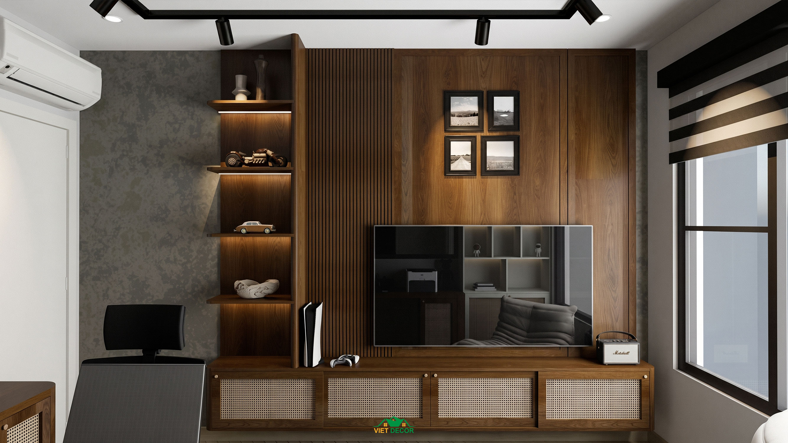 Nội Thất Việt Decor thiết kế thi công nội thất căn hộ 3 phòng ngủ chung cư Victoria Village TP HCM, phòng làm việc