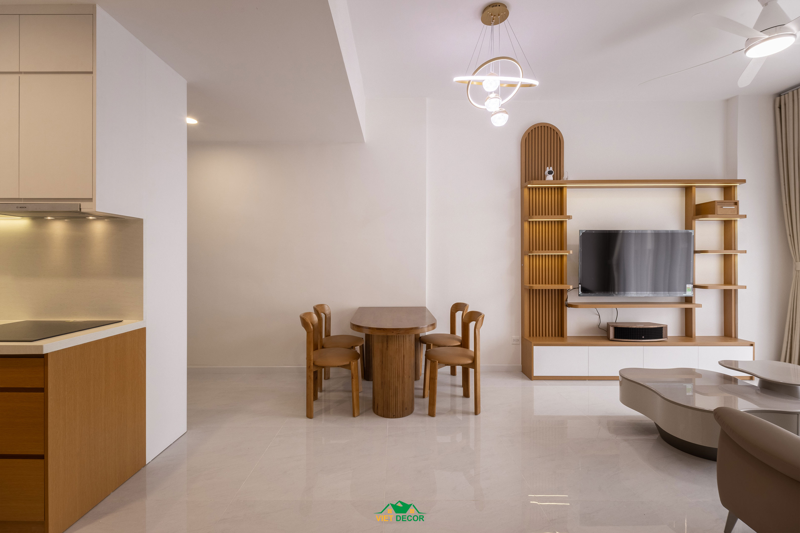 Nội Thất Việt Decor thiết kế, thi công nội thất hiện đại căn hộ 3 phòng ngủ chung cư Victoria Village TPHCM, tủ bếp