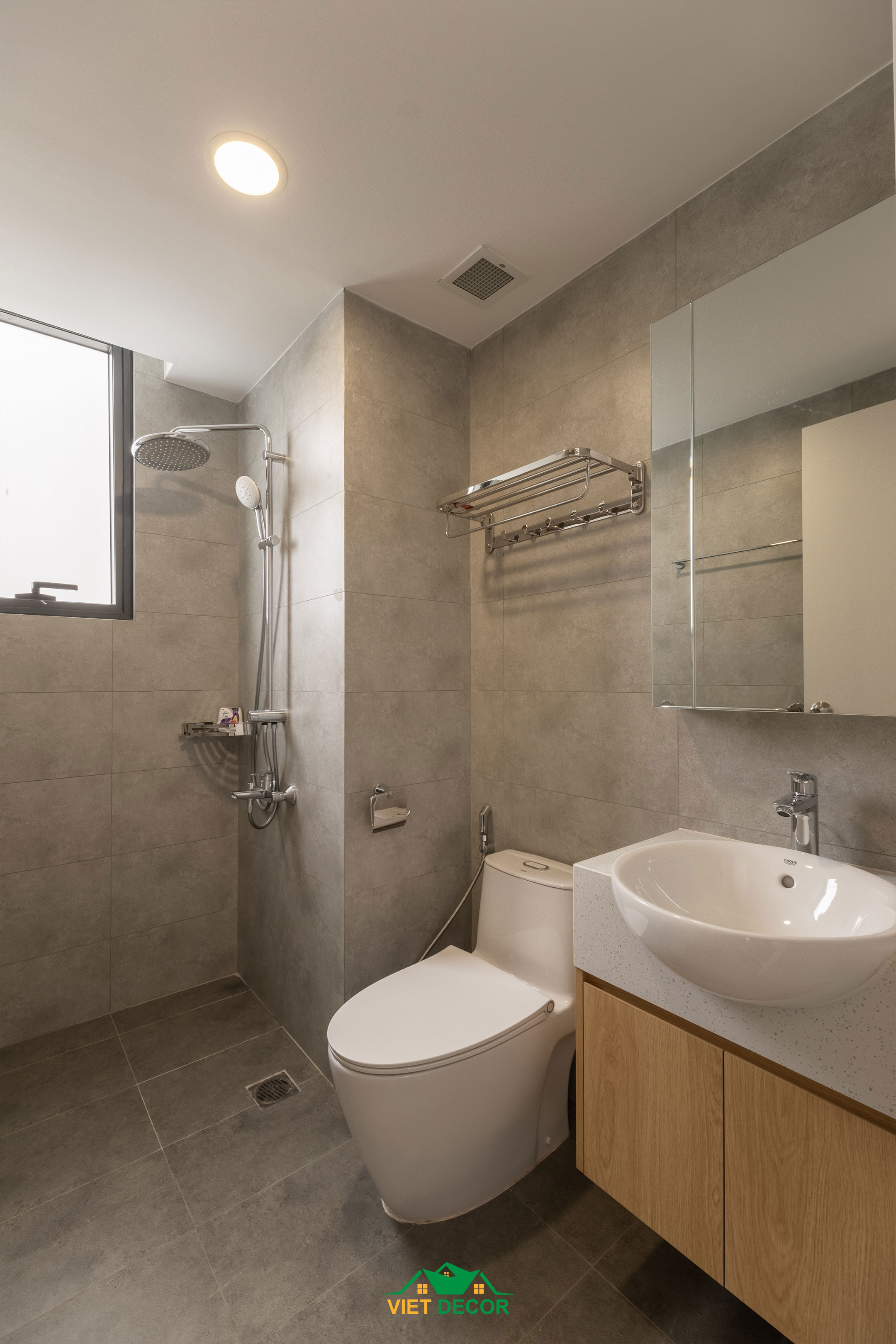 Nội Thất Việt Decor thiết kế, thi công nội thất hiện đại căn hộ 3 phòng ngủ chung cư Victoria Village TPHCM, nhà vệ sinh