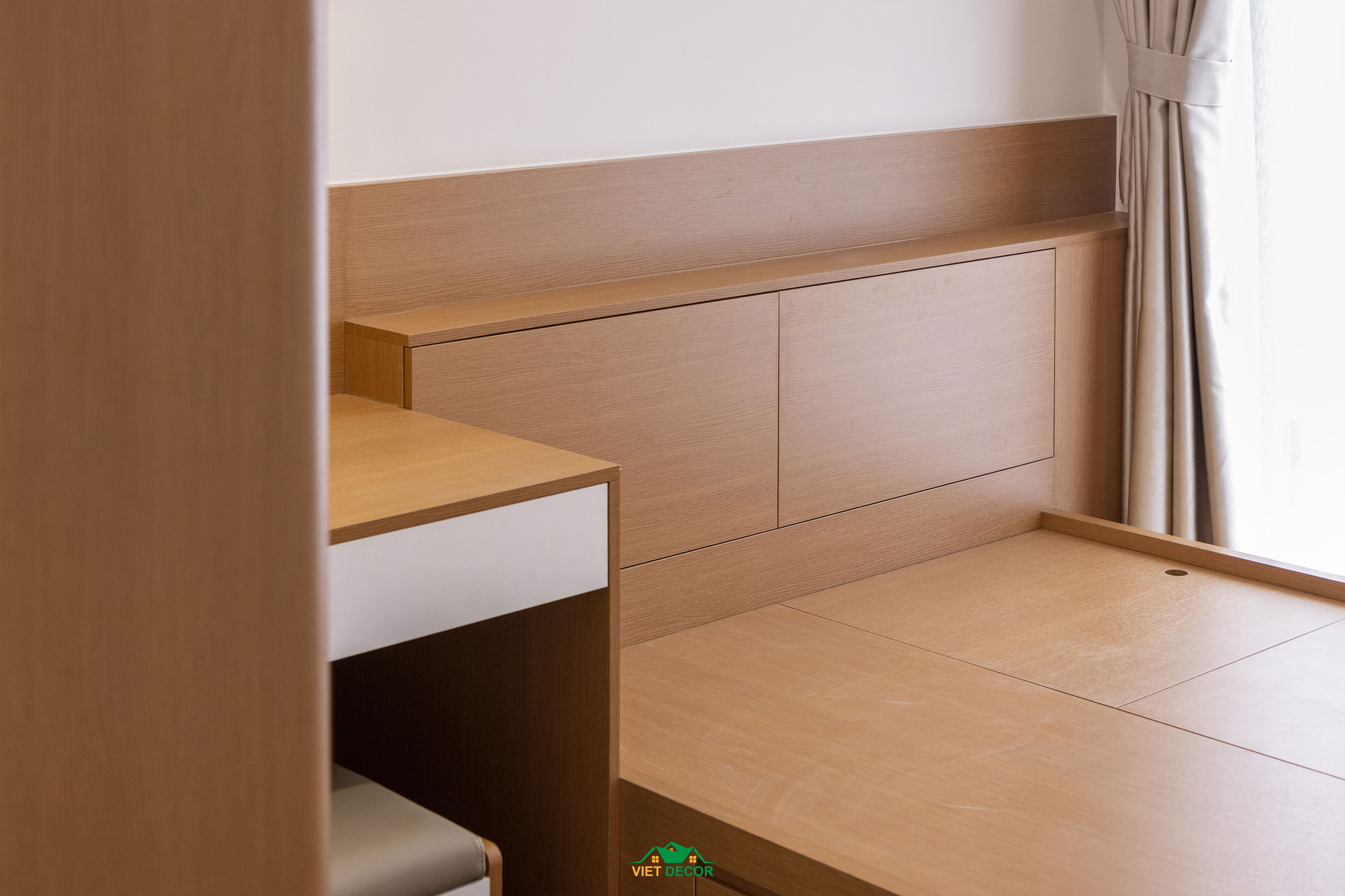 Nội Thất Việt Decor thiết kế, thi công nội thất hiện đại căn hộ 3 phòng ngủ chung cư Victoria Village TPHCM, phòng ngủ nhỏ