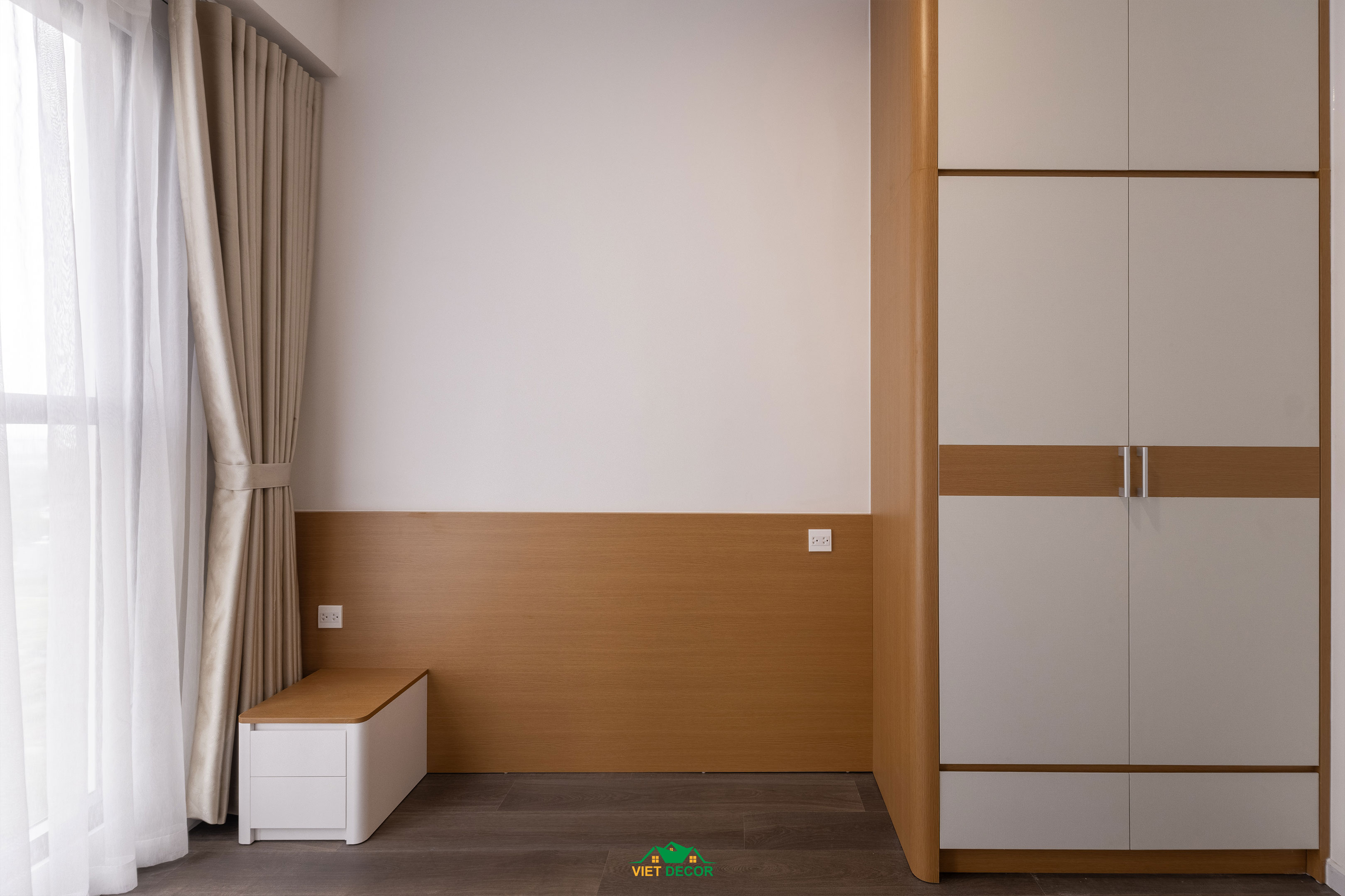 Nội Thất Việt Decor thiết kế, thi công nội thất hiện đại căn hộ 3 phòng ngủ chung cư Victoria Village TPHCM, phòng ngủ nhỏ