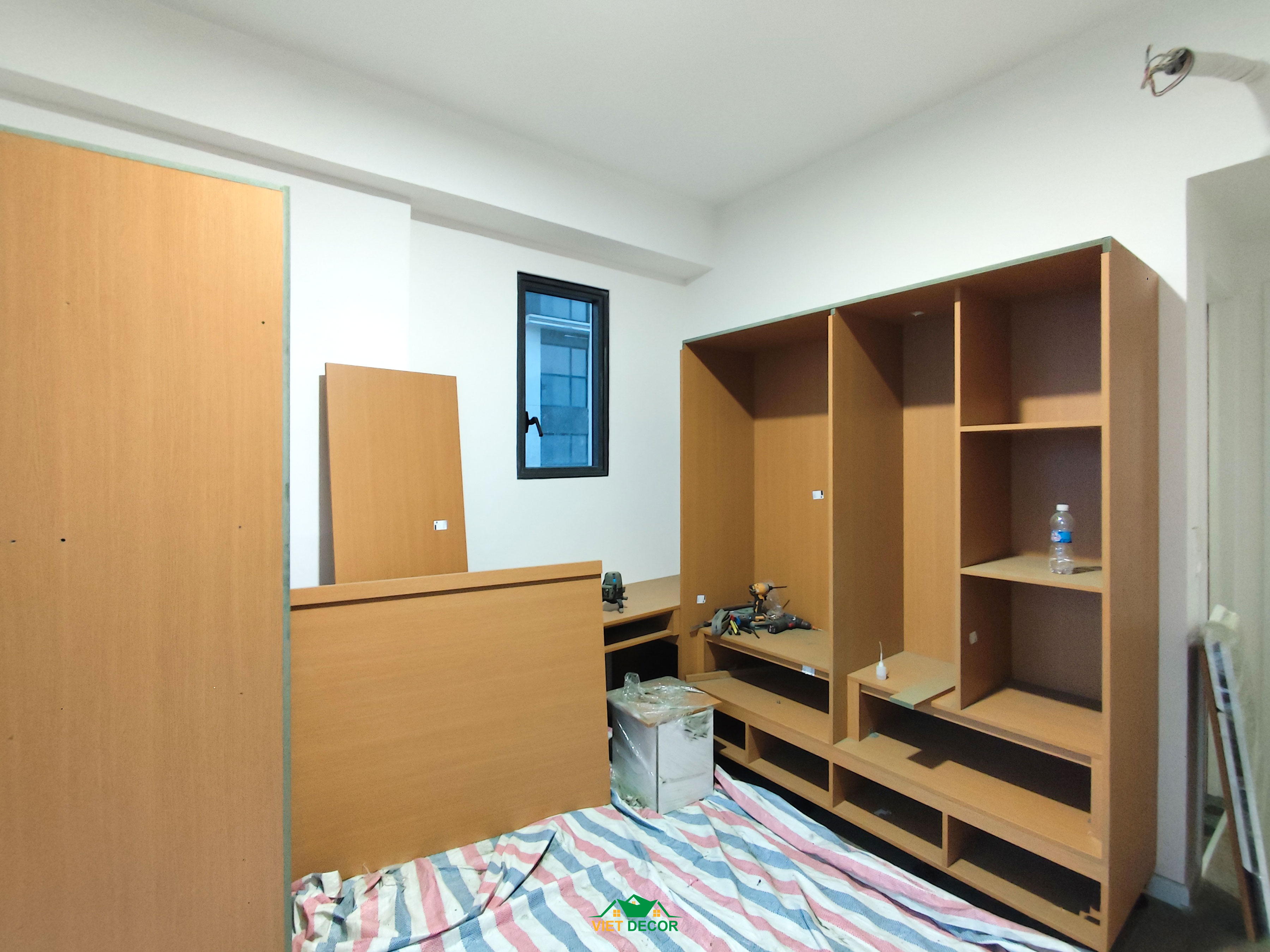 Nội Thất Việt Decor thiết kế, thi công nội thất hiện đại căn hộ 3 phòng ngủ chung cư Victoria Village TPHCM, tập kết vật tư