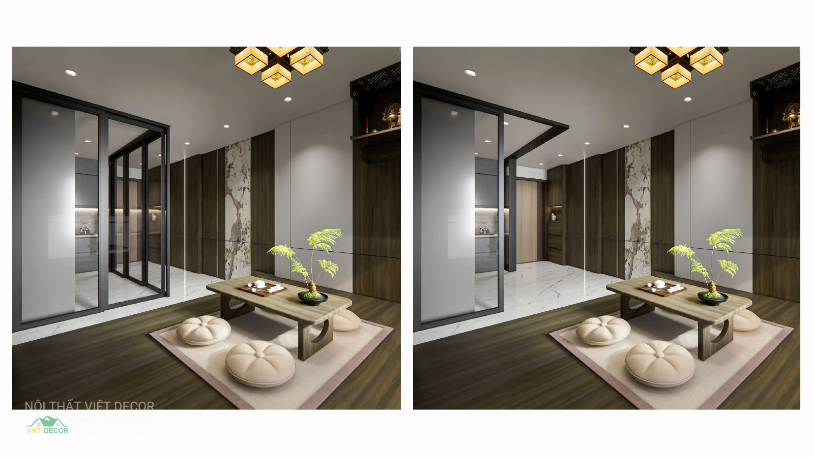 Nội Thất Việt Decor thiết kế thi công trang trí nội thất, tủ bếp nhôm kính căn hộ 3 phòng ngủ chung cư Glory Heights Vinhomes Grand Park quận 9 TP HCM, hồ sơ thiết kế