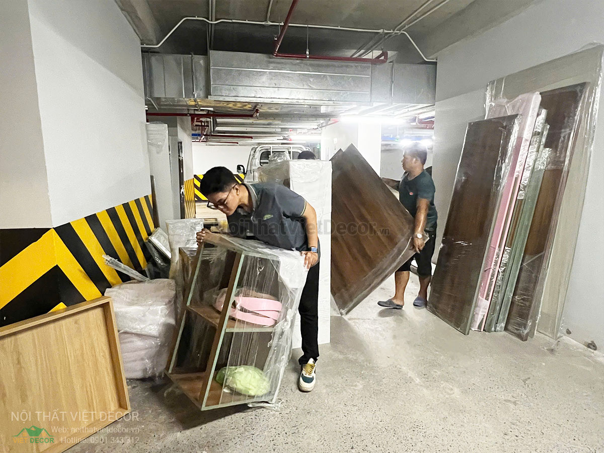 Nội Thất Việt Decor thiết kế thi công trang trí nội thất, tủ bếp nhôm kính căn hộ 3 phòng ngủ chung cư Glory Heights Vinhomes Grand Park quận 9 TP HCM