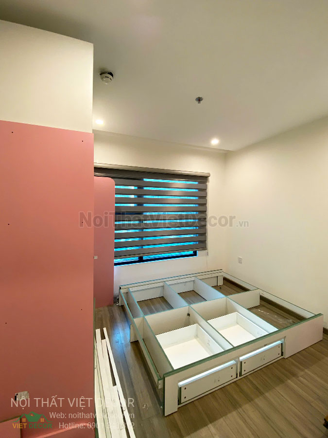 Nội Thất Việt Decor thiết kế thi công trang trí nội thất, tủ bếp nhôm kính căn hộ 3 phòng ngủ chung cư Glory Heights Vinhomes Grand Park quận 9 TP HCM