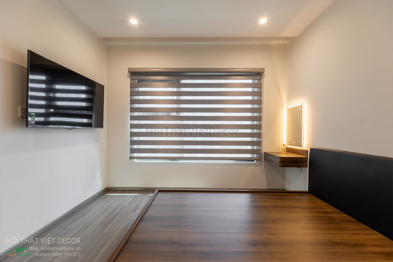 Nội Thất Việt Decor thiết kế thi công trang trí nội thất, tủ bếp nhôm kính căn hộ 3 phòng ngủ chung cư Glory Heights Vinhomes Grand Park quận 9 TP HCM, phòng ngủ master
