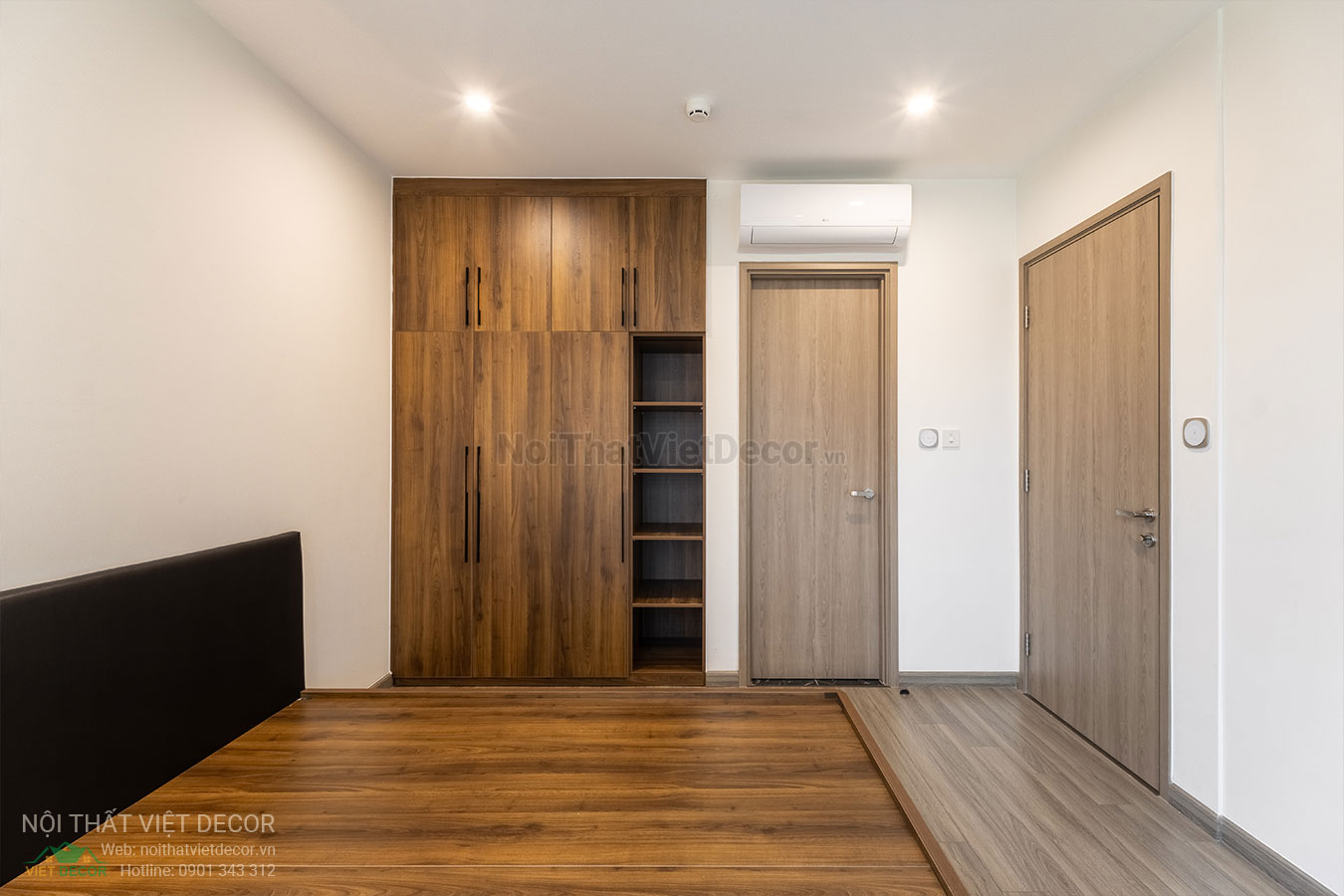 Nội Thất Việt Decor thiết kế thi công trang trí nội thất, tủ bếp nhôm kính căn hộ 3 phòng ngủ chung cư Glory Heights Vinhomes Grand Park quận 9 TP HCM, phòng ngủ master