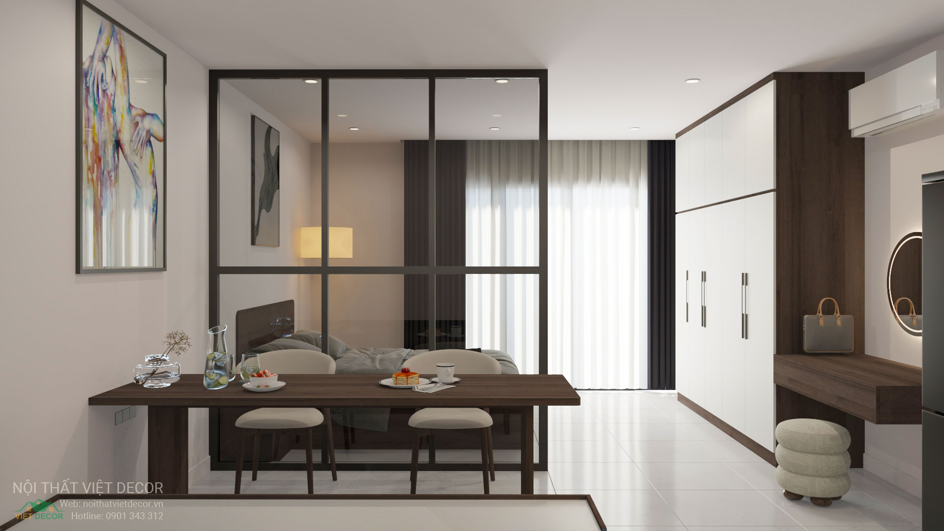 Nội thất Việt Decor thiết kế thi công nội thất căn hộ officetel chung cư Lavida Plus phường Tân Hừng Tp HCM