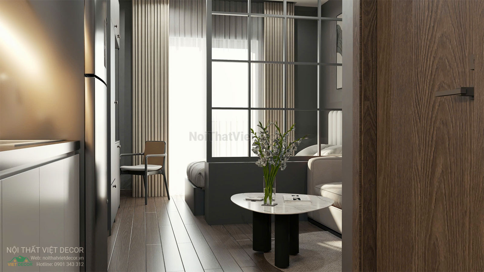Nội Thất Việt Decor thiết kế thi công trang trí nội thất, tủ bếp căn hộ officetel chung cư Lavida Plus quận 7 thành phố Hồ Chí Minh