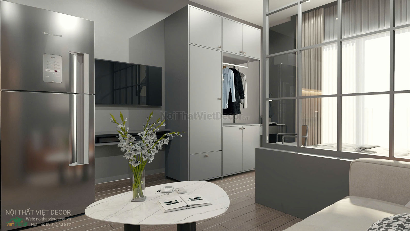 Nội Thất Việt Decor thiết kế thi công trang trí nội thất, tủ bếp căn hộ officetel chung cư Lavida Plus quận 7 thành phố Hồ Chí Minh