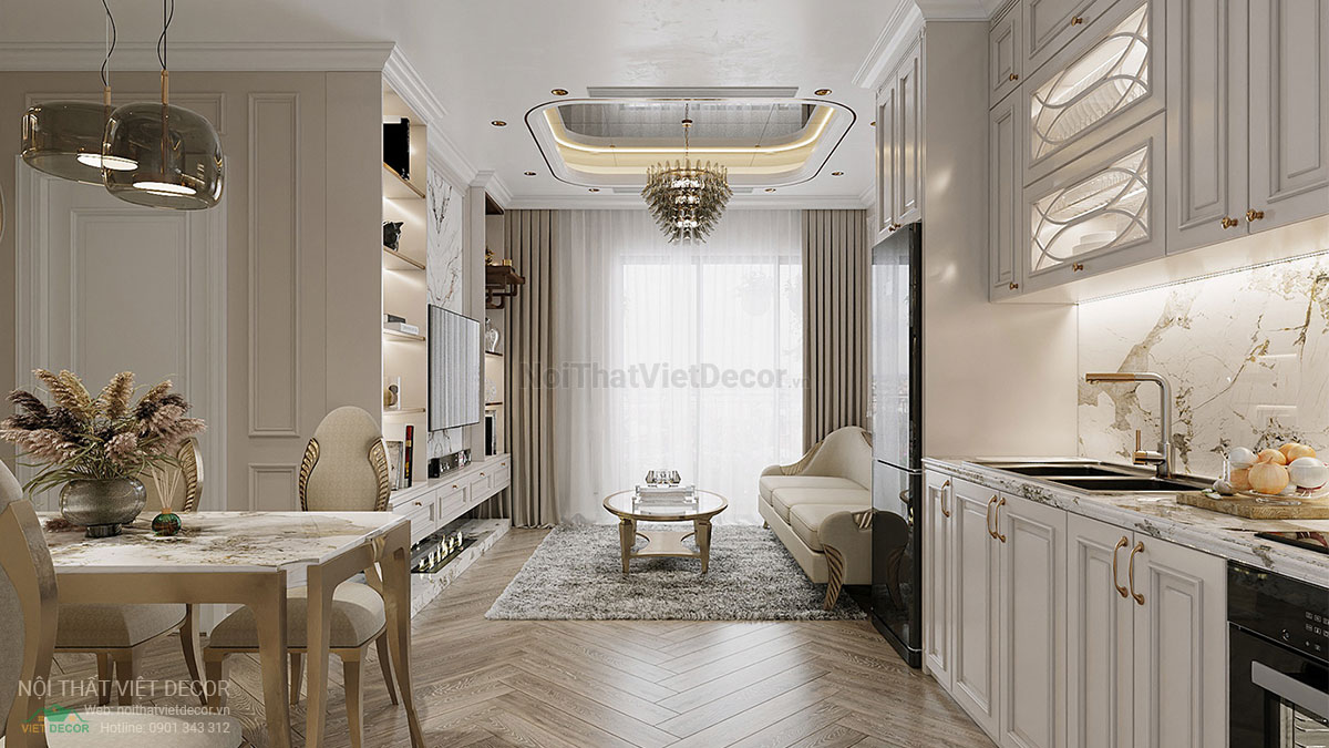 Nội Thất Việt Decor thiết kế thi công nội thất căn hộ phong cách tân cổ điển sang trọng luxury