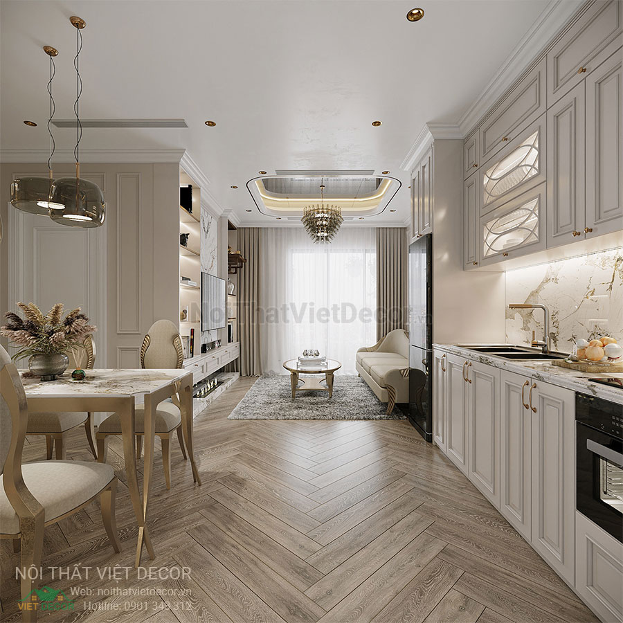 Nội Thất Việt Decor thiết kế thi công nội thất căn hộ phong cách tân cổ điển sang trọng luxury