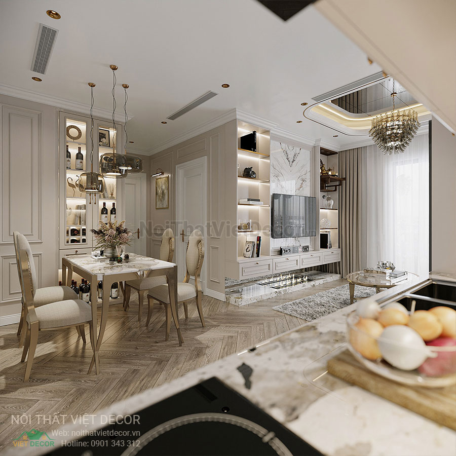 Nội Thất Việt Decor thiết kế thi công nội thất căn hộ phong cách tân cổ điển sang trọng luxury