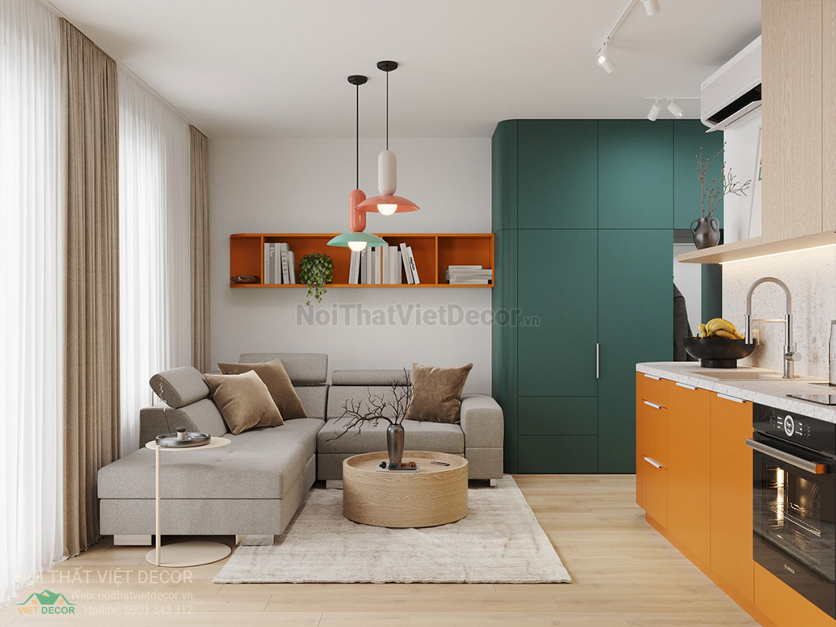 Nội Thất Việt Decor thiết kế thi công nội thất căn hộ phong cách color block