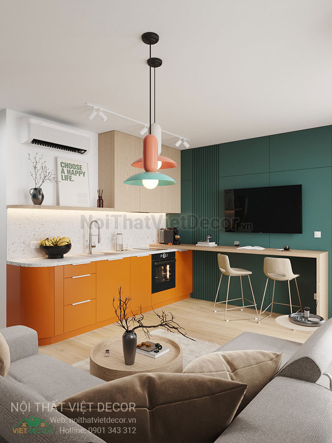 Nội Thất Việt Decor thiết kế thi công nội thất căn hộ phong cách color block