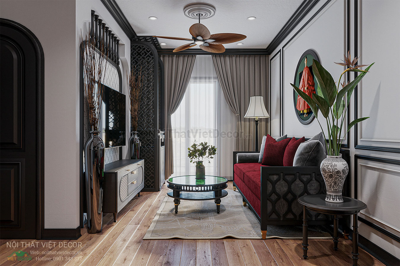Nội Thất Việt Decor thiết kế thi công nội thất căn hộ phong cách đông dương indochine