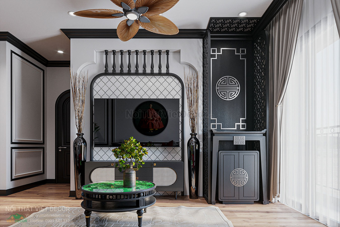 Nội Thất Việt Decor thiết kế thi công nội thất căn hộ phong cách đông dương indochine