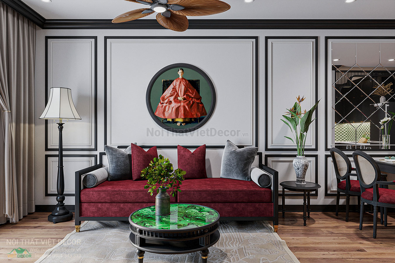 Nội Thất Việt Decor thiết kế thi công nội thất căn hộ phong cách đông dương indochine