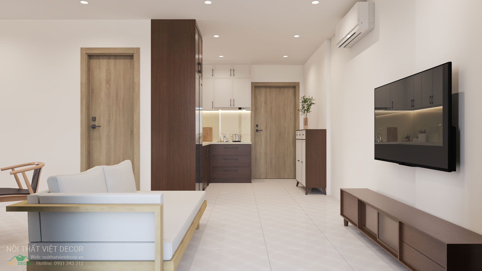 Nội thất Việt Decor thiết kế thi công trang trí nội thất căn hộ 2 phòng ngủ tòa nhà Origami chung cư Vinhomes Grand Park TP HCM