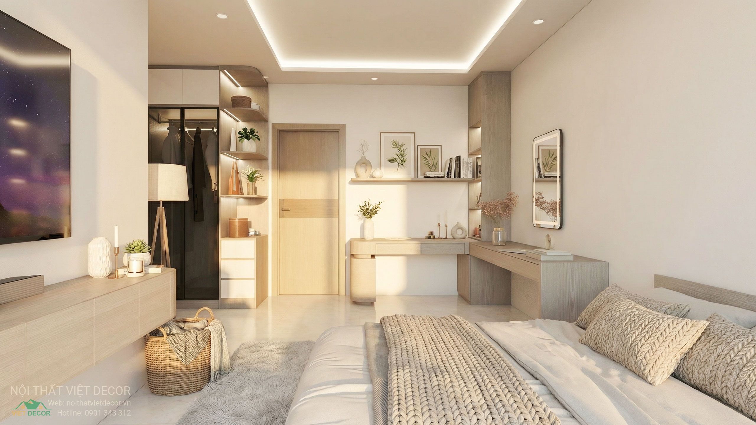Nội Thất Việt Decor thiết kế, thi công nội thất nhà phố biệt thự Lavilla Green City tại Tân An, Long An (Tây Ninh) phong cách hiện đại tối giản