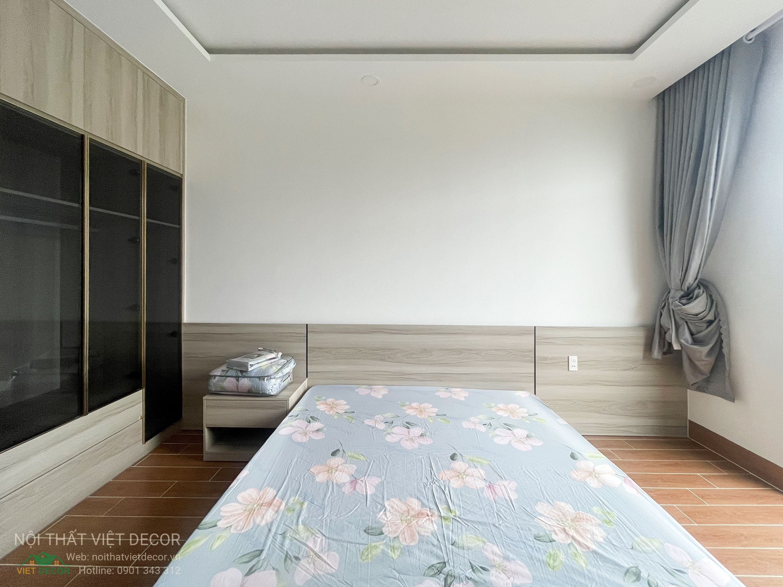 Nội thất Việt Decor thiết kế thi công trang trí nội thất nhà phố 3 tầng Lavilla Green City Long An Tây Ninh, thi công bàn giao phòng ngủ