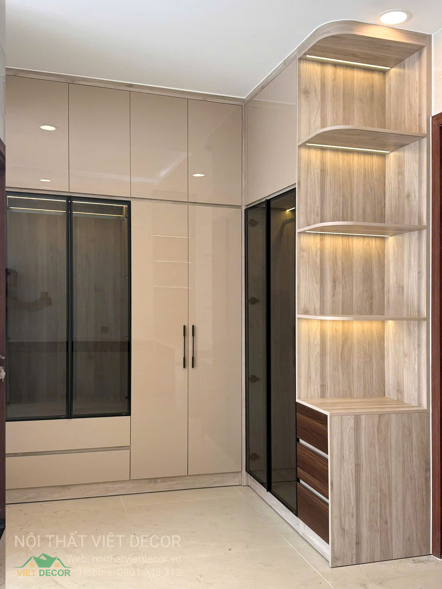 Nội Thất Việt Decor thiết kế, thi công nội thất nhà phố biệt thự Lavilla Green City tại Tân An, Long An (Tây Ninh) phong cách hiện đại tối giản