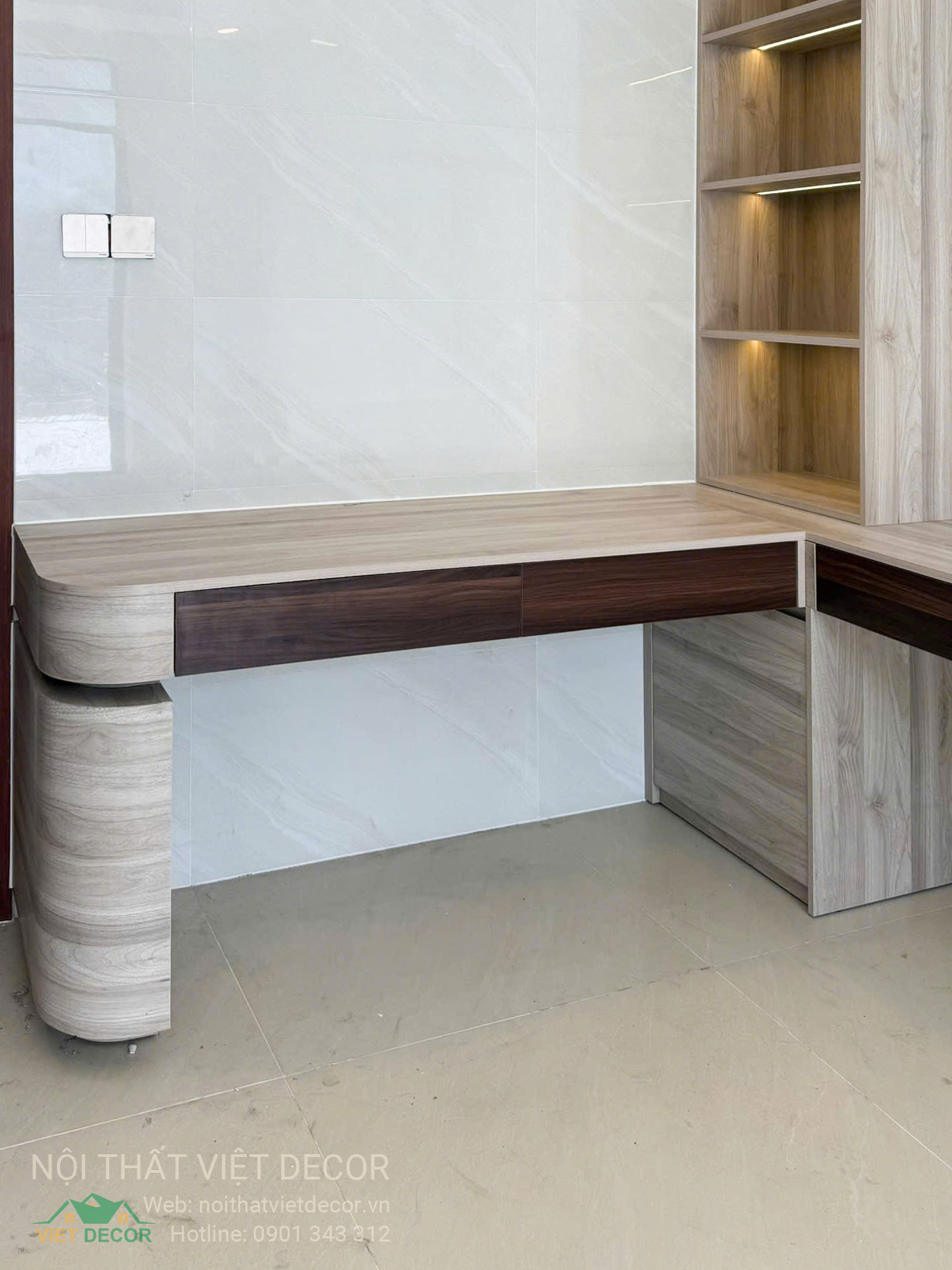 Nội Thất Việt Decor thiết kế, thi công nội thất nhà phố biệt thự Lavilla Green City tại Tân An, Long An (Tây Ninh) phong cách hiện đại tối giản