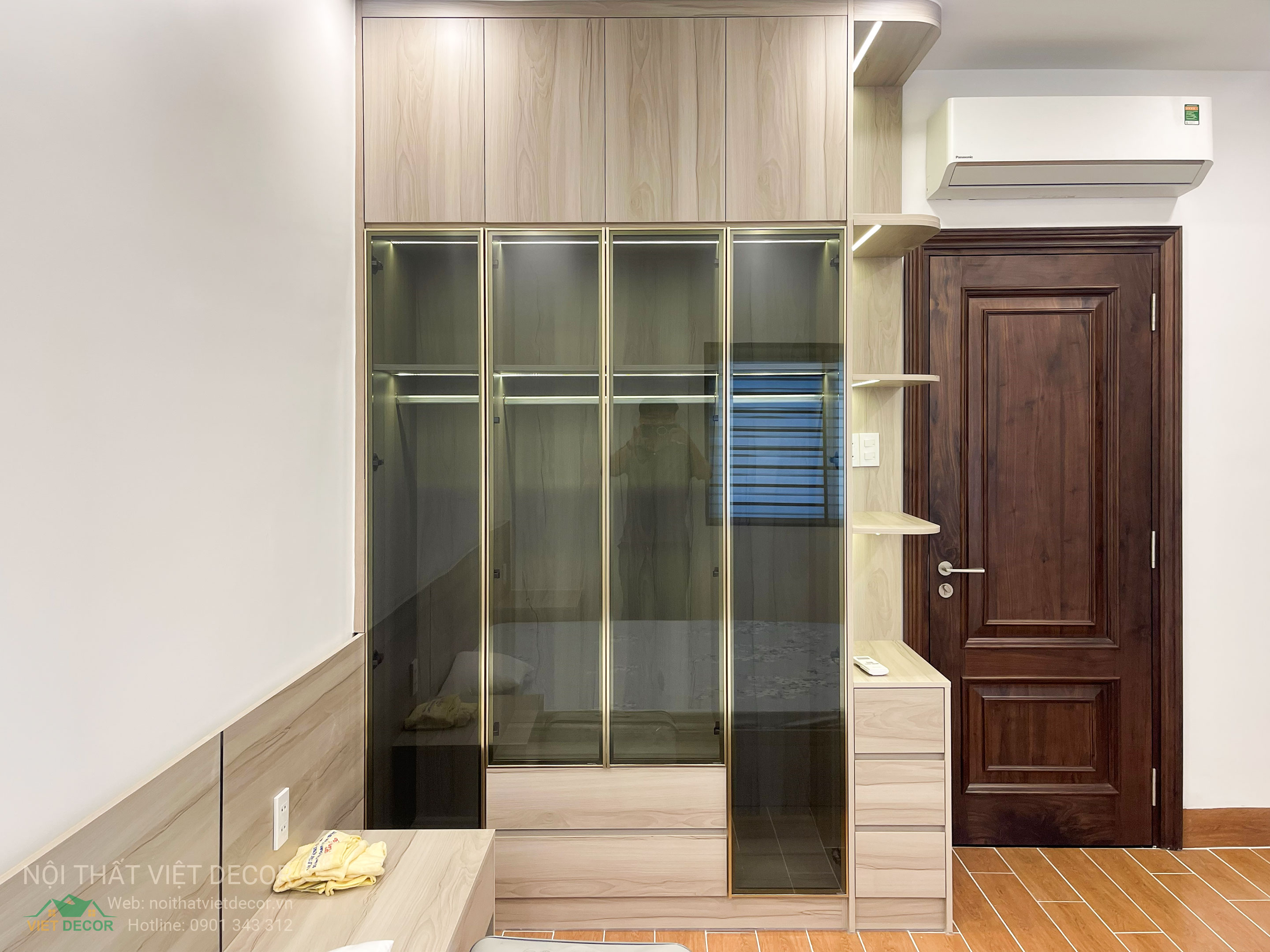 Nội thất Việt Decor thiết kế thi công trang trí nội thất nhà phố 3 tầng Lavilla Green City Long An Tây Ninh, thi công bàn giao phòng ngủ