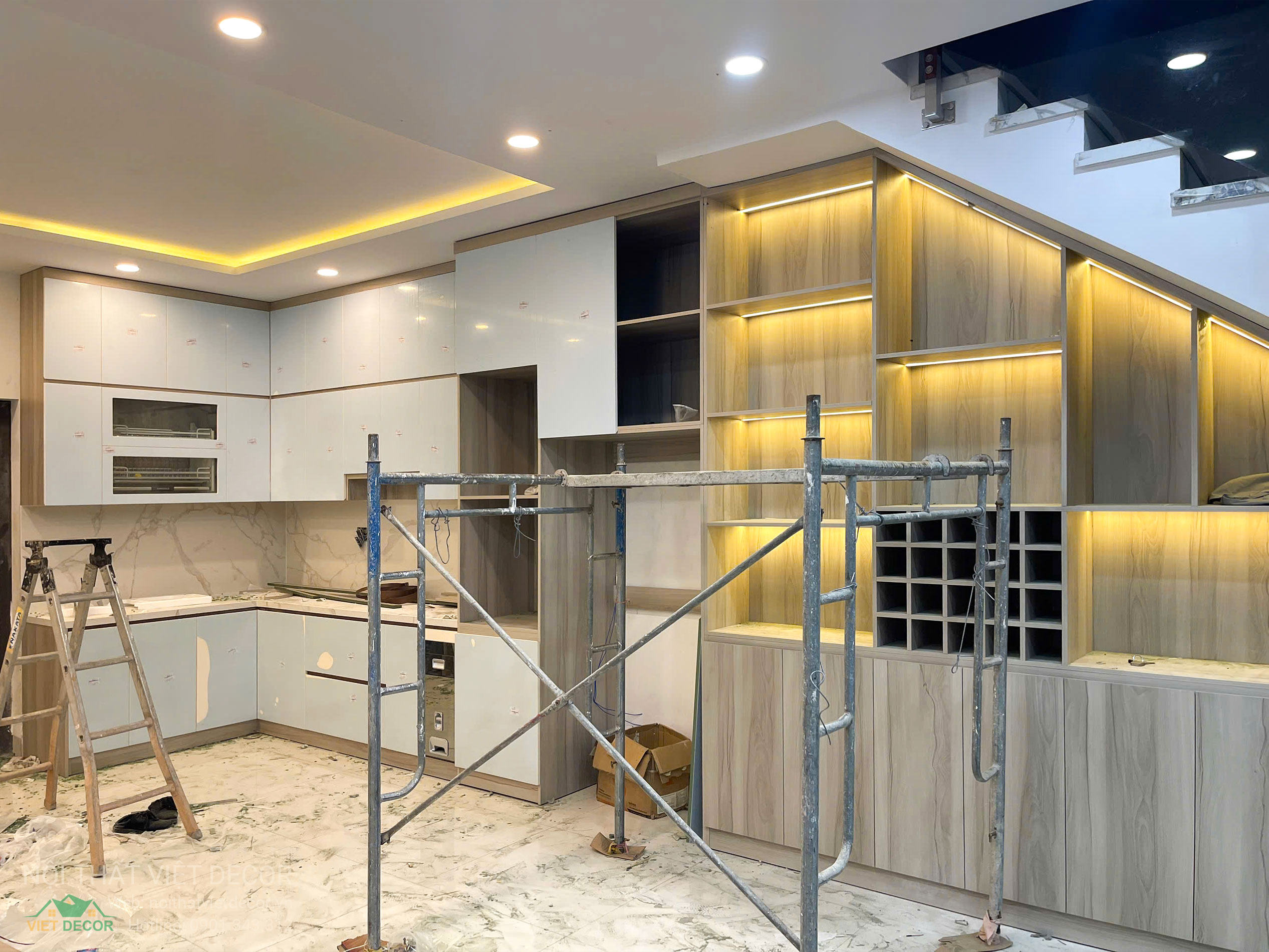 Nội thất Việt Decor thiết kế thi công trang trí nội thất nhà phố 3 tầng Lavilla Green City Long An Tây Ninh, hình ảnh thi công thực tế