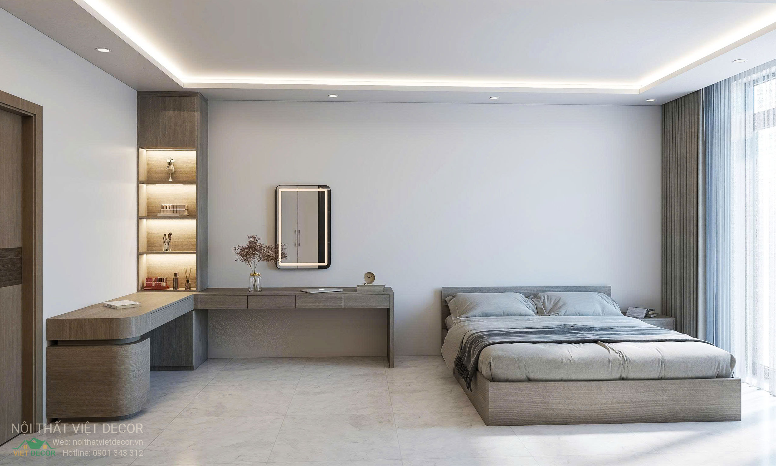 Nội Thất Việt Decor thiết kế, thi công nội thất nhà phố biệt thự Lavilla Green City tại Tân An, Long An (Tây Ninh) phong cách hiện đại tối giản