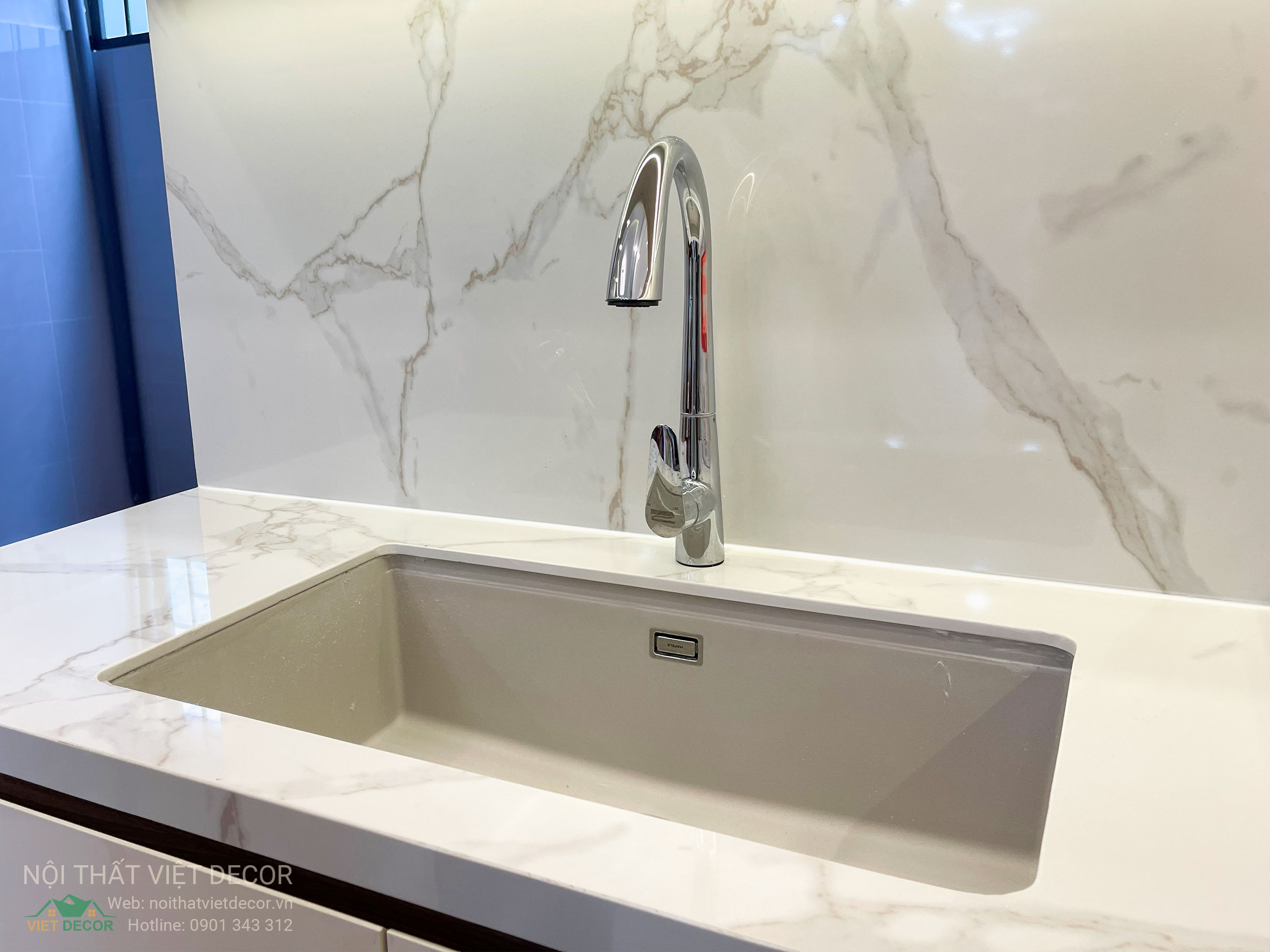 Nội thất Việt Decor thiết kế thi công trang trí nội thất nhà phố 3 tầng Lavilla Green City Long An Tây Ninh, thi công bàn giao tủ bếp